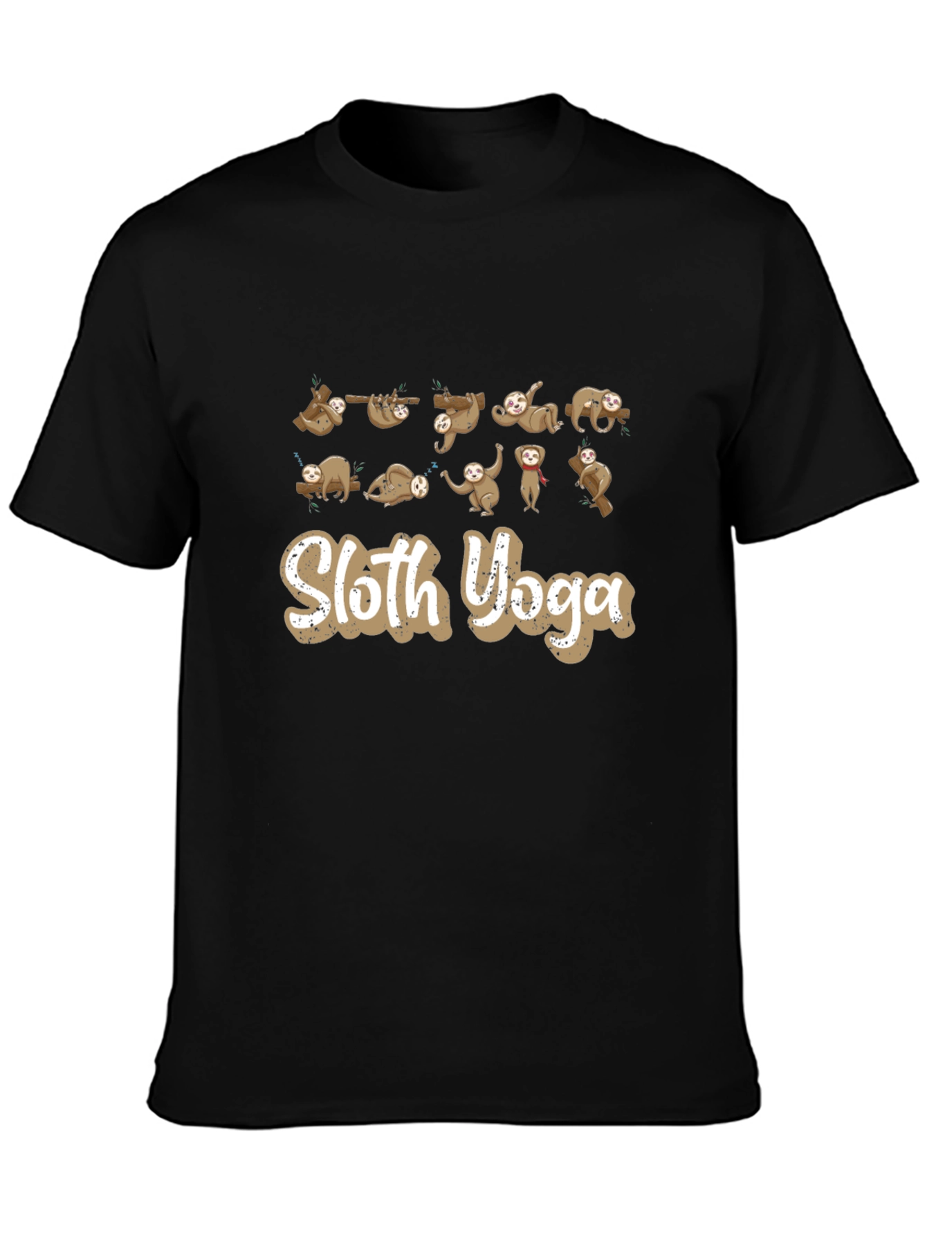 Sloth Yoga Black T-Shirt