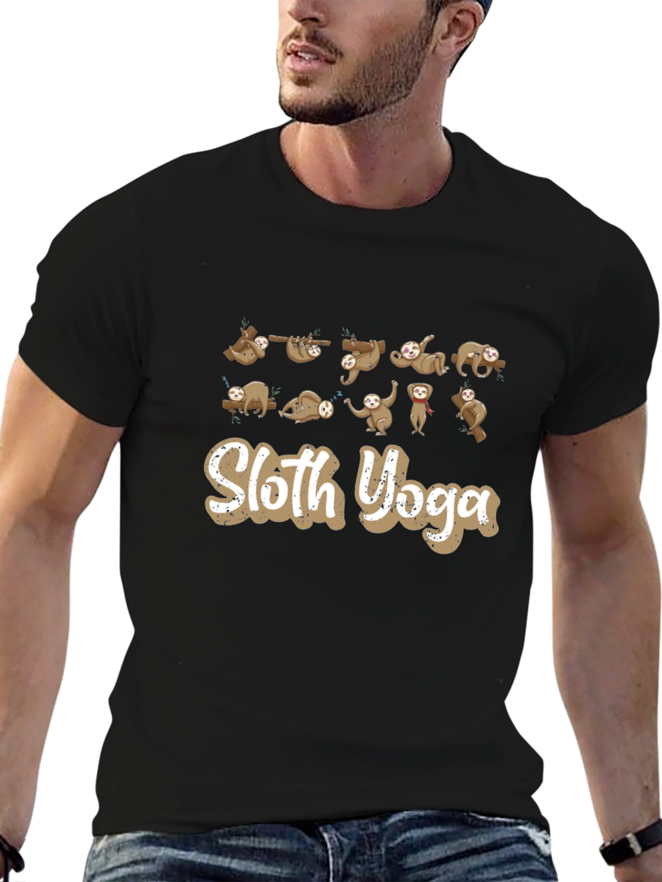 Sloth Yoga Black T-Shirt