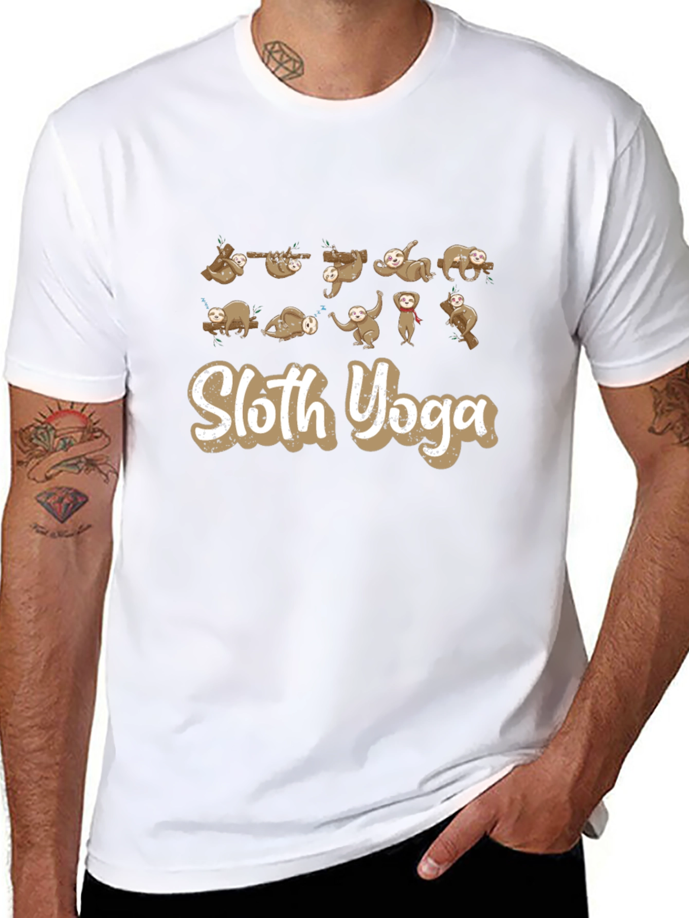 Sloth Yoga Black T-Shirt