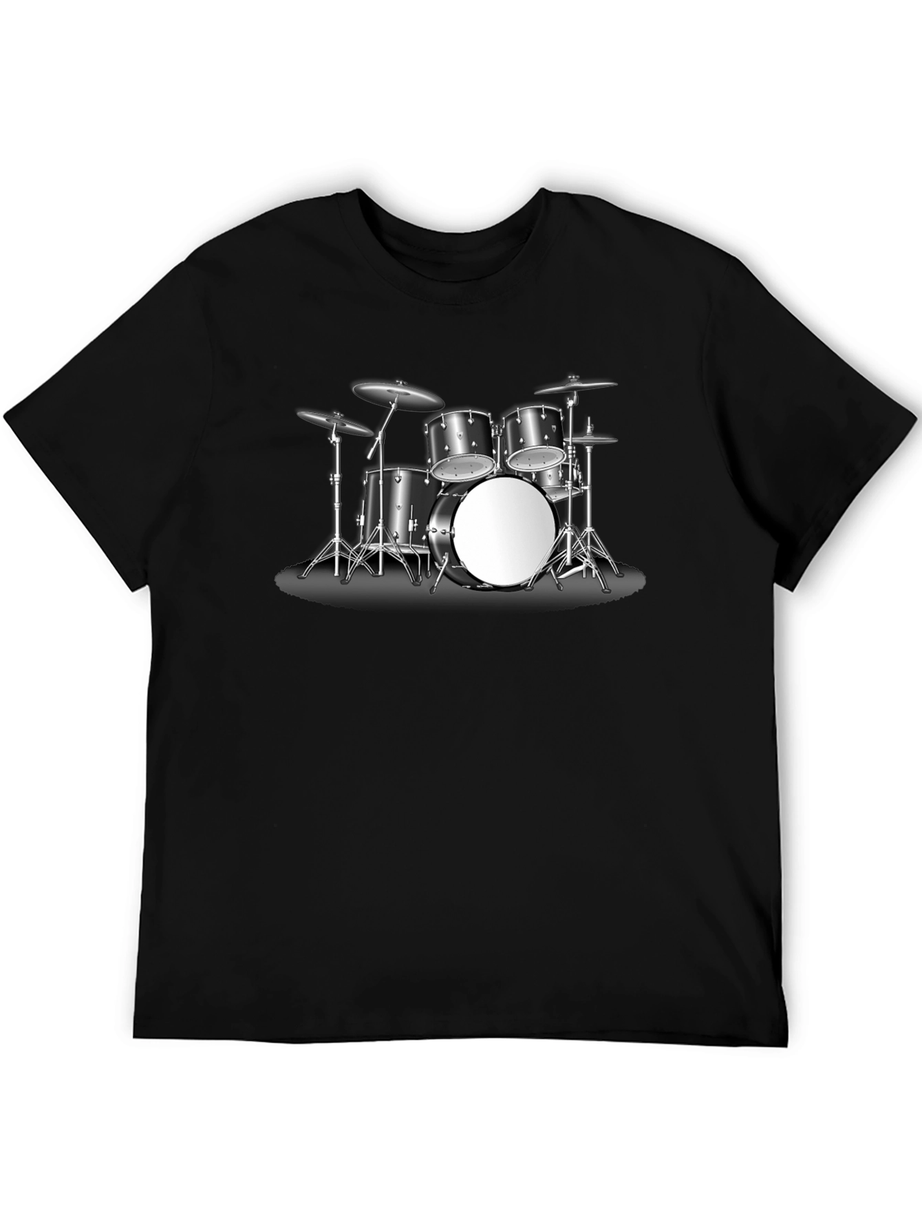 Drum Kit Graphic Tee - Music Lovers Black T-Shirt