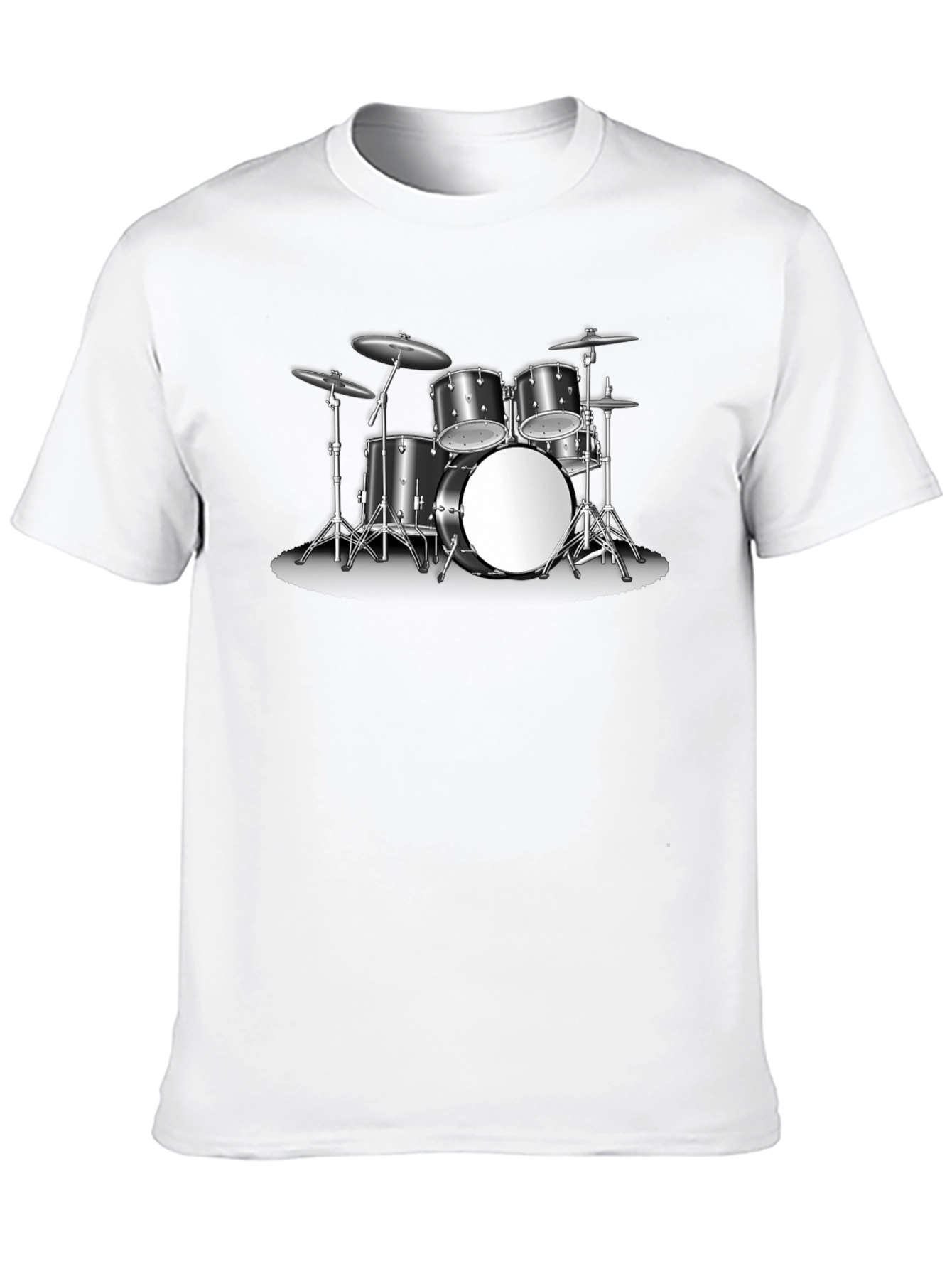 Drum Kit Graphic Tee - Music Lovers Black T-Shirt