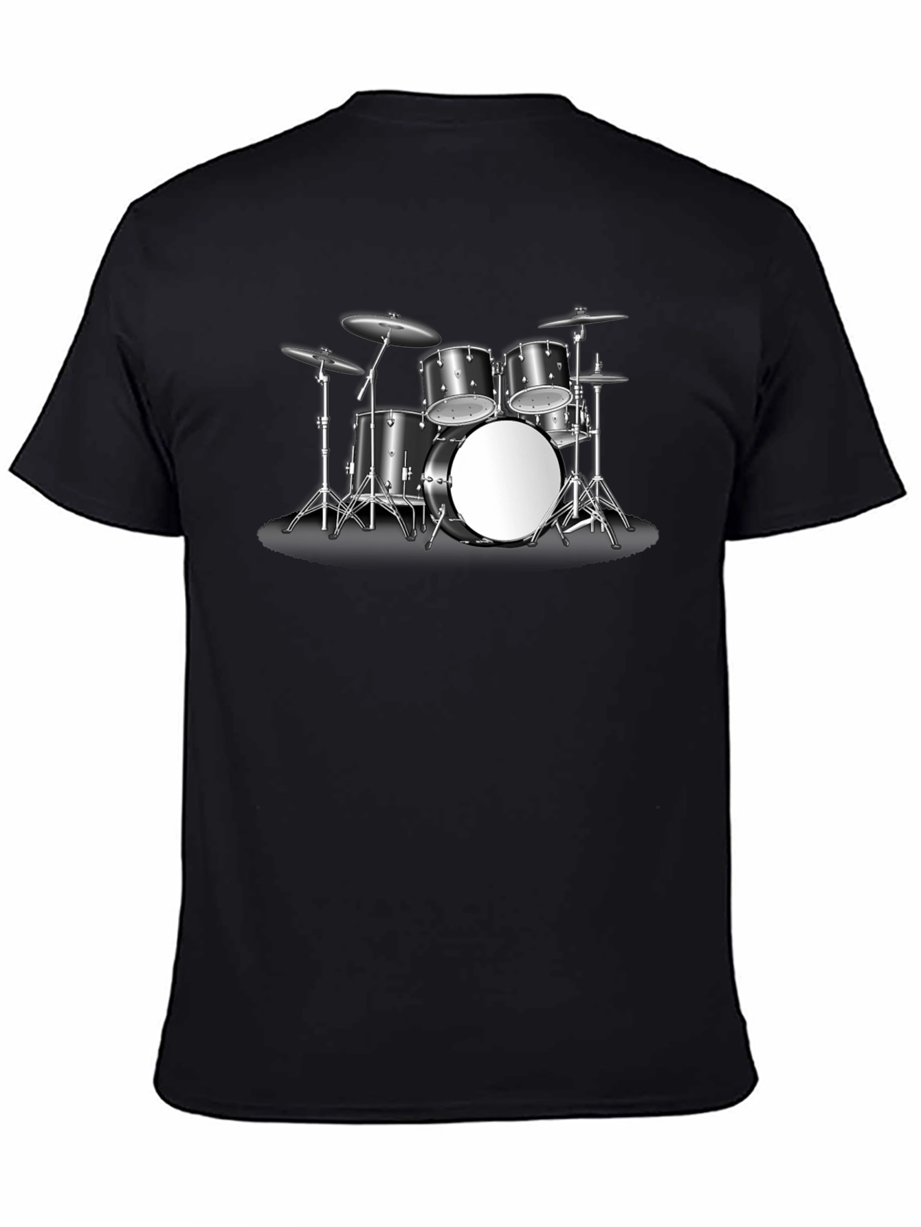 Drum Kit Graphic Tee - Music Lovers Black T-Shirt