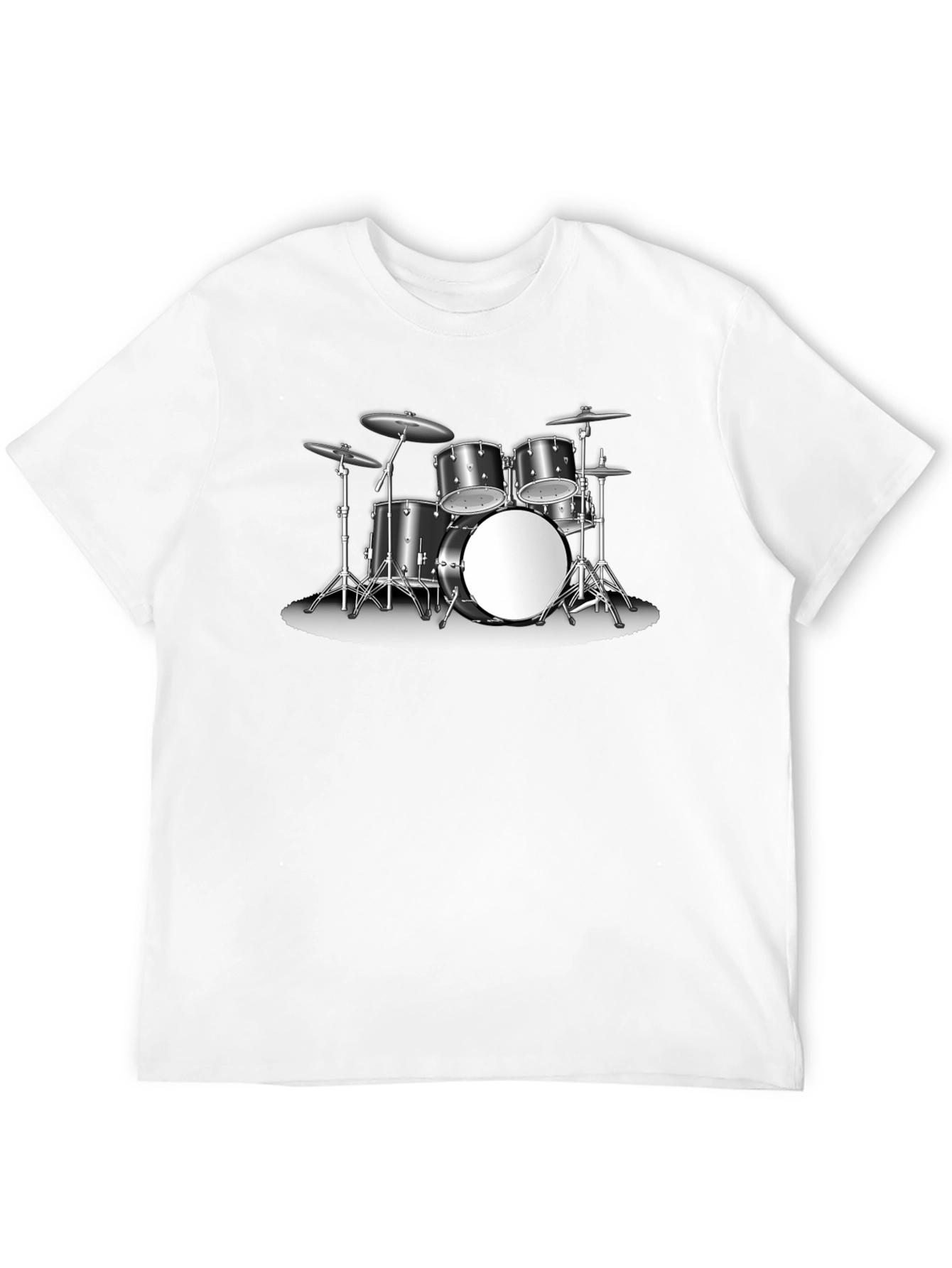 Drum Kit Graphic Tee - Music Lovers Black T-Shirt
