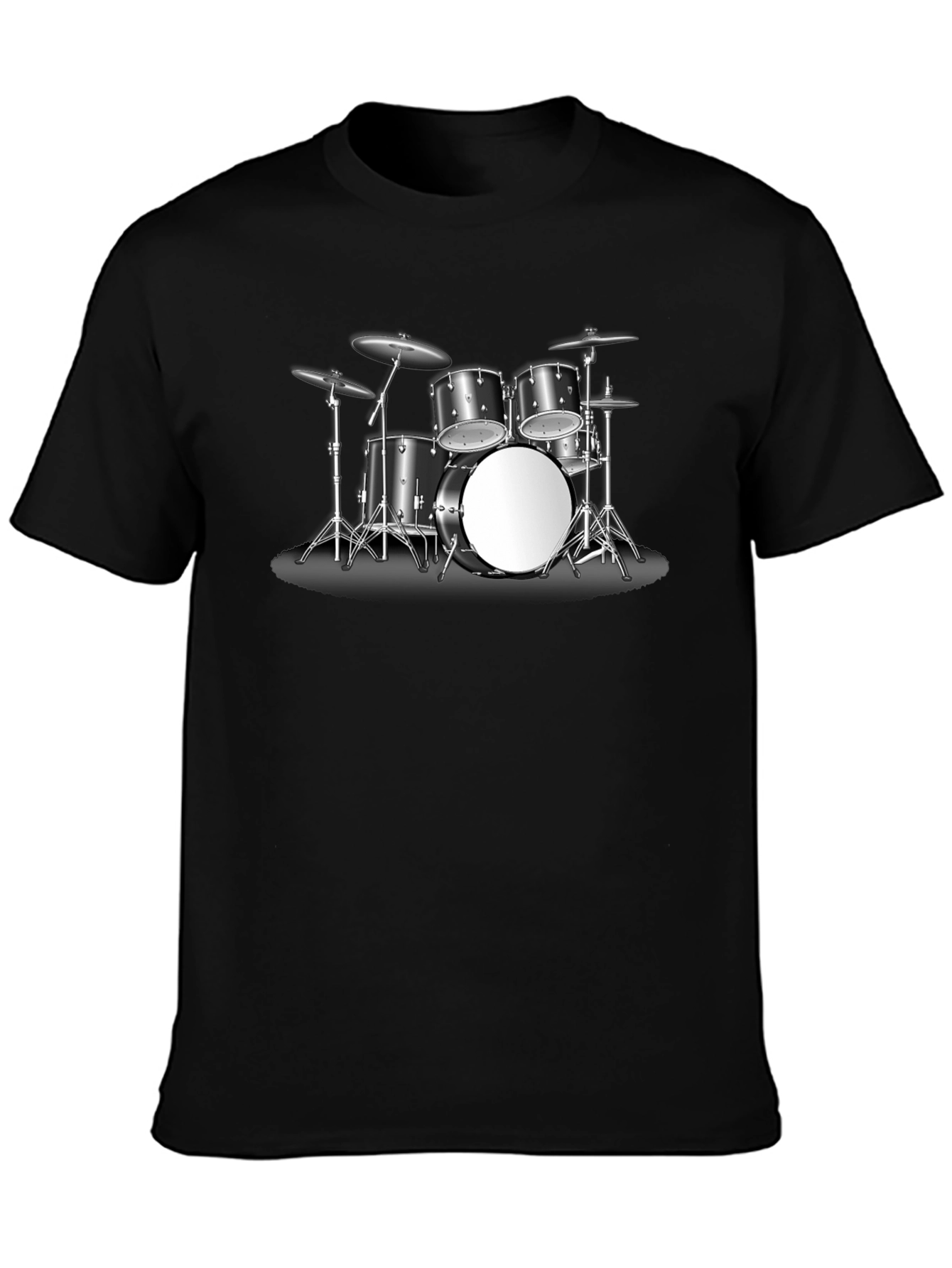 Drum Kit Graphic Tee - Music Lovers Black T-Shirt