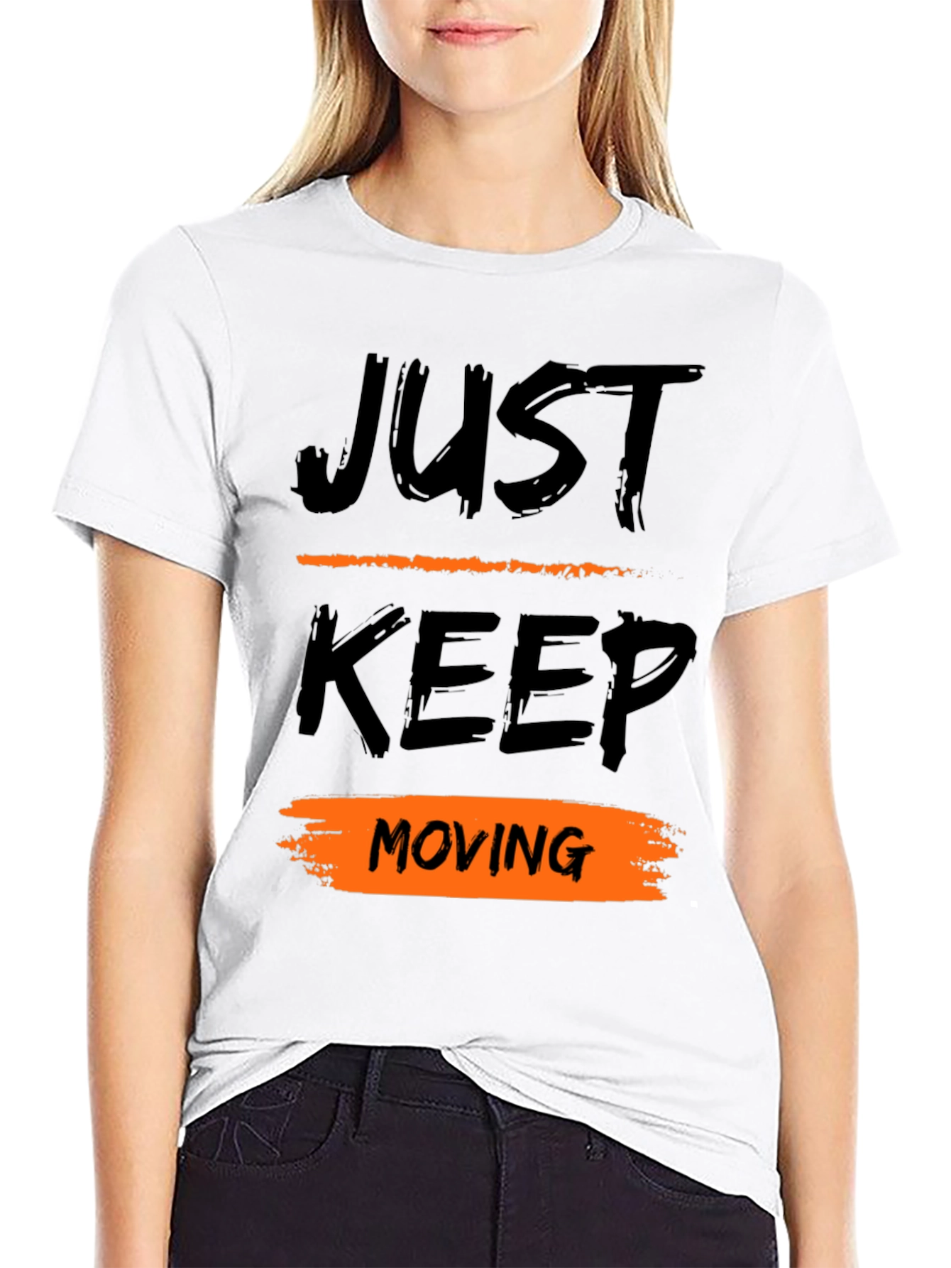 Just Keep Moving Black T-Shirt