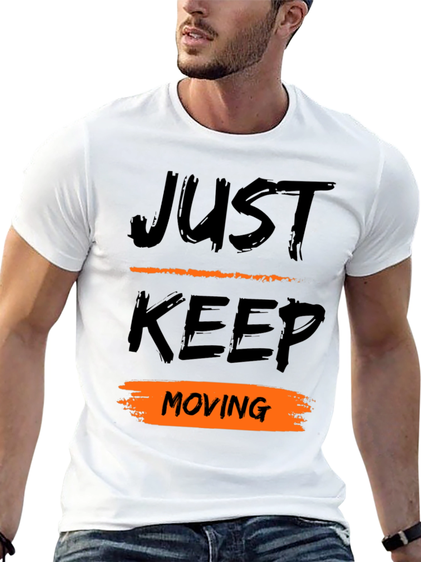Just Keep Moving Black T-Shirt