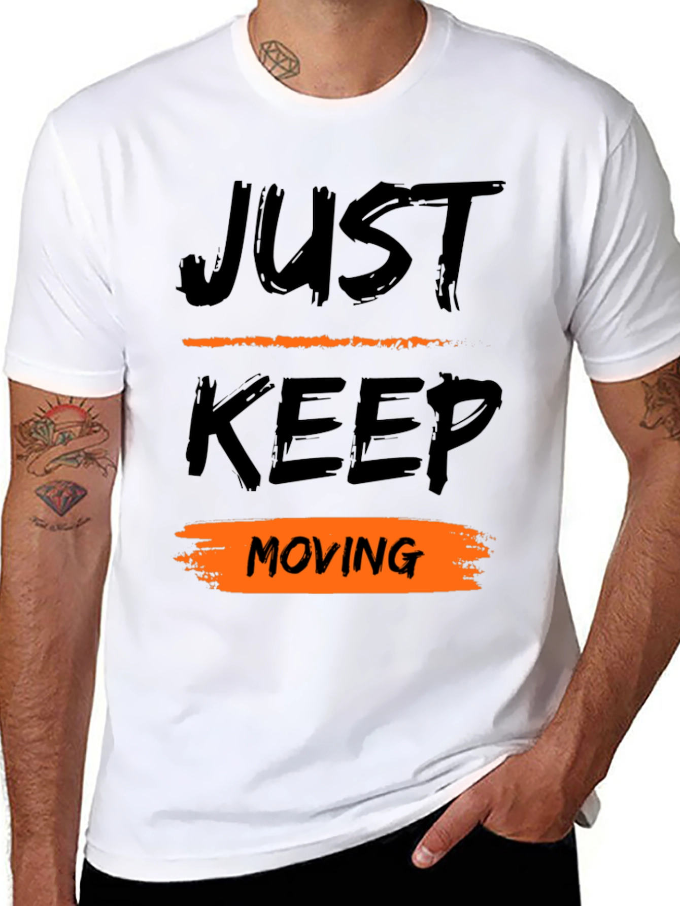 Just Keep Moving Black T-Shirt