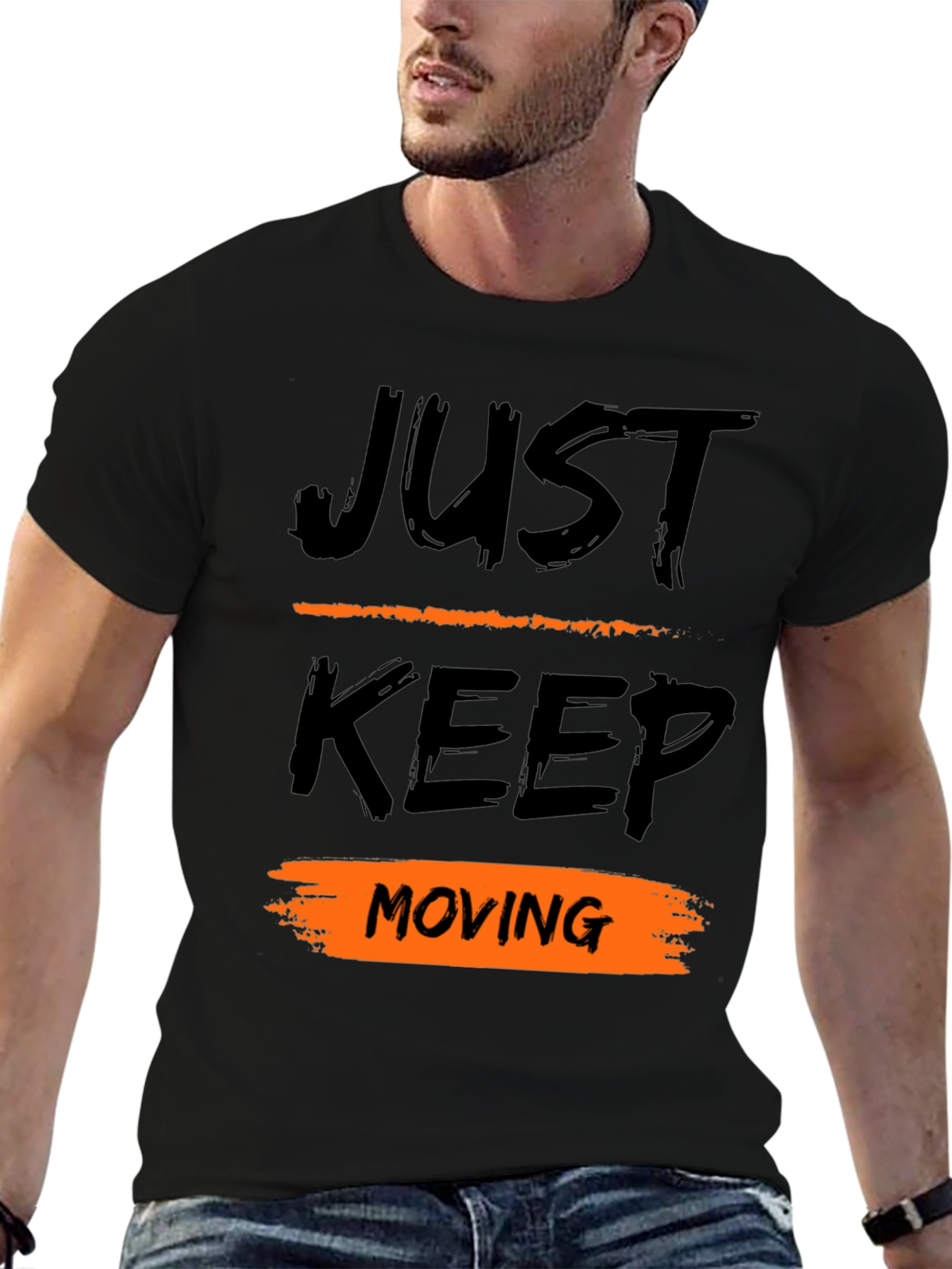 Just Keep Moving Black T-Shirt