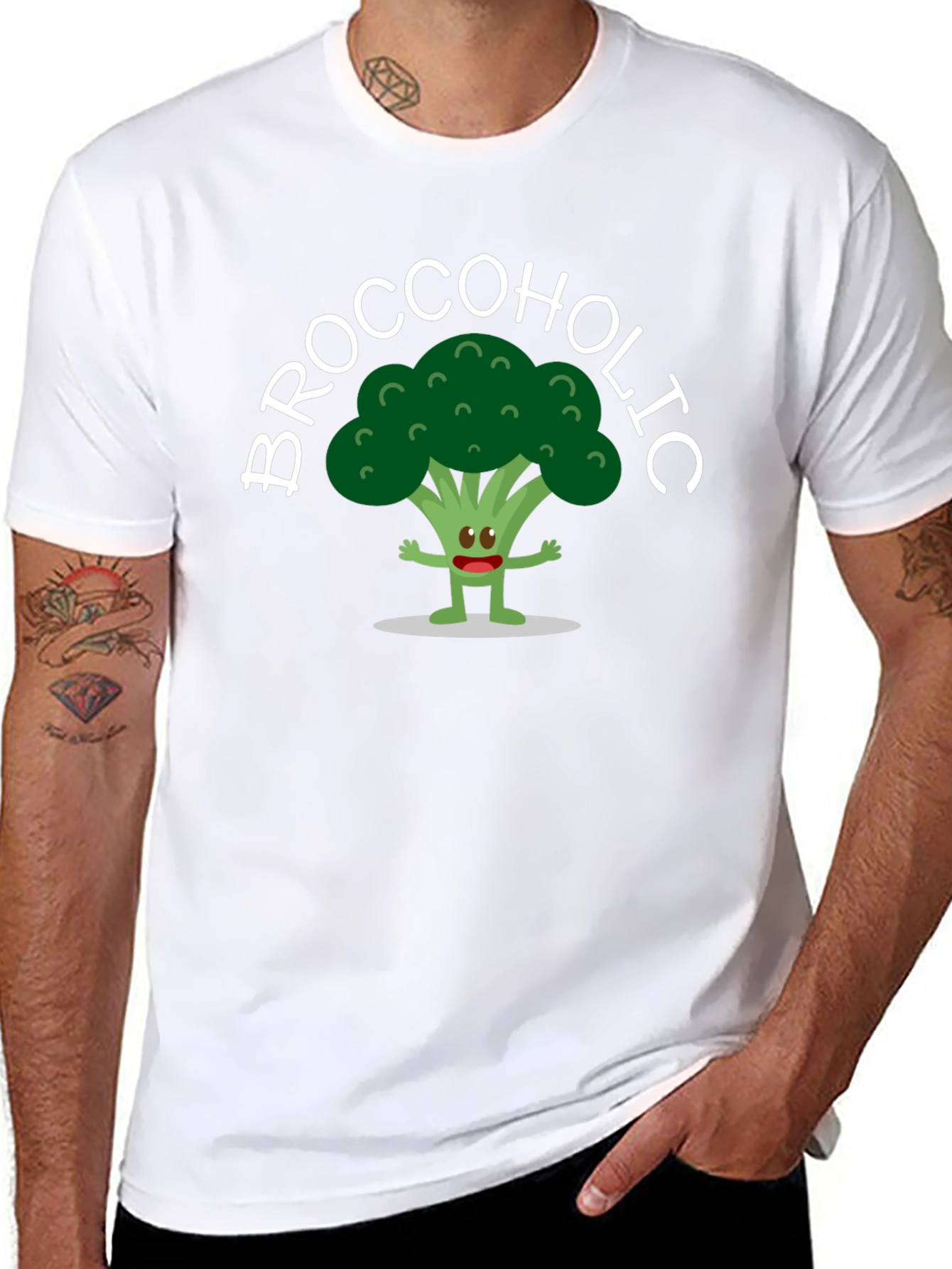 Broccoholic T-Shirt: Funny Broccoli Cartoon Tee