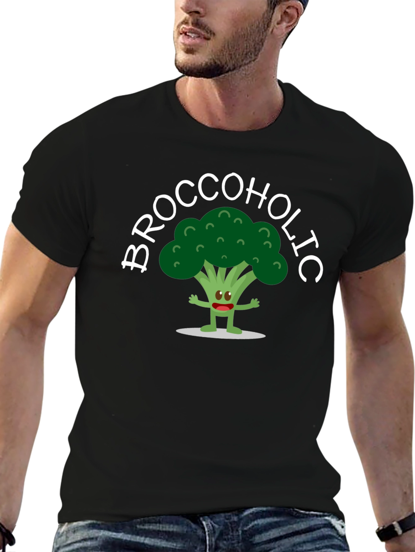 Broccoholic T-Shirt: Funny Broccoli Cartoon Tee