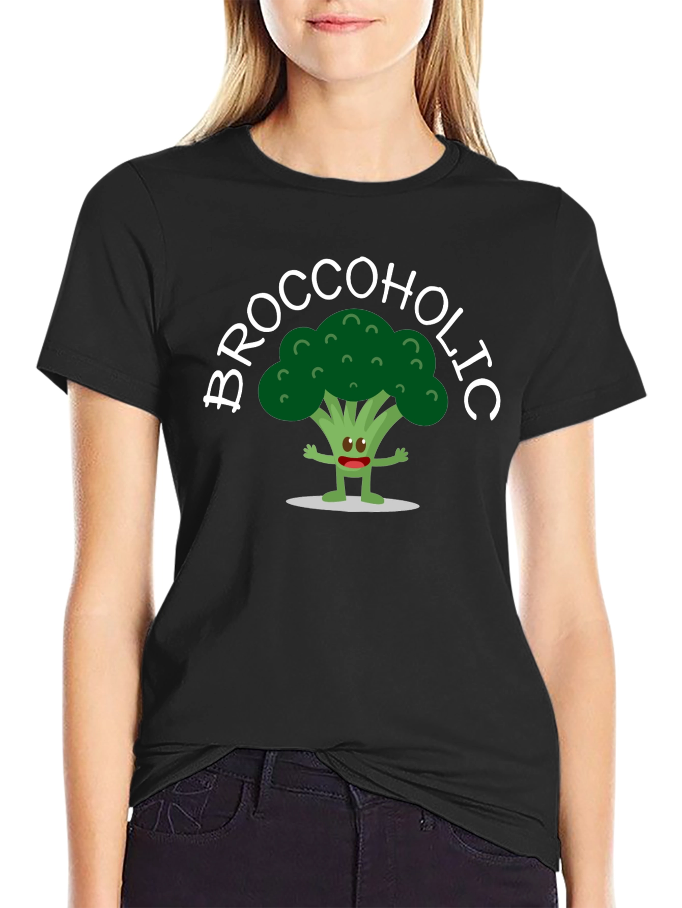 Broccoholic T-Shirt: Funny Broccoli Cartoon Tee