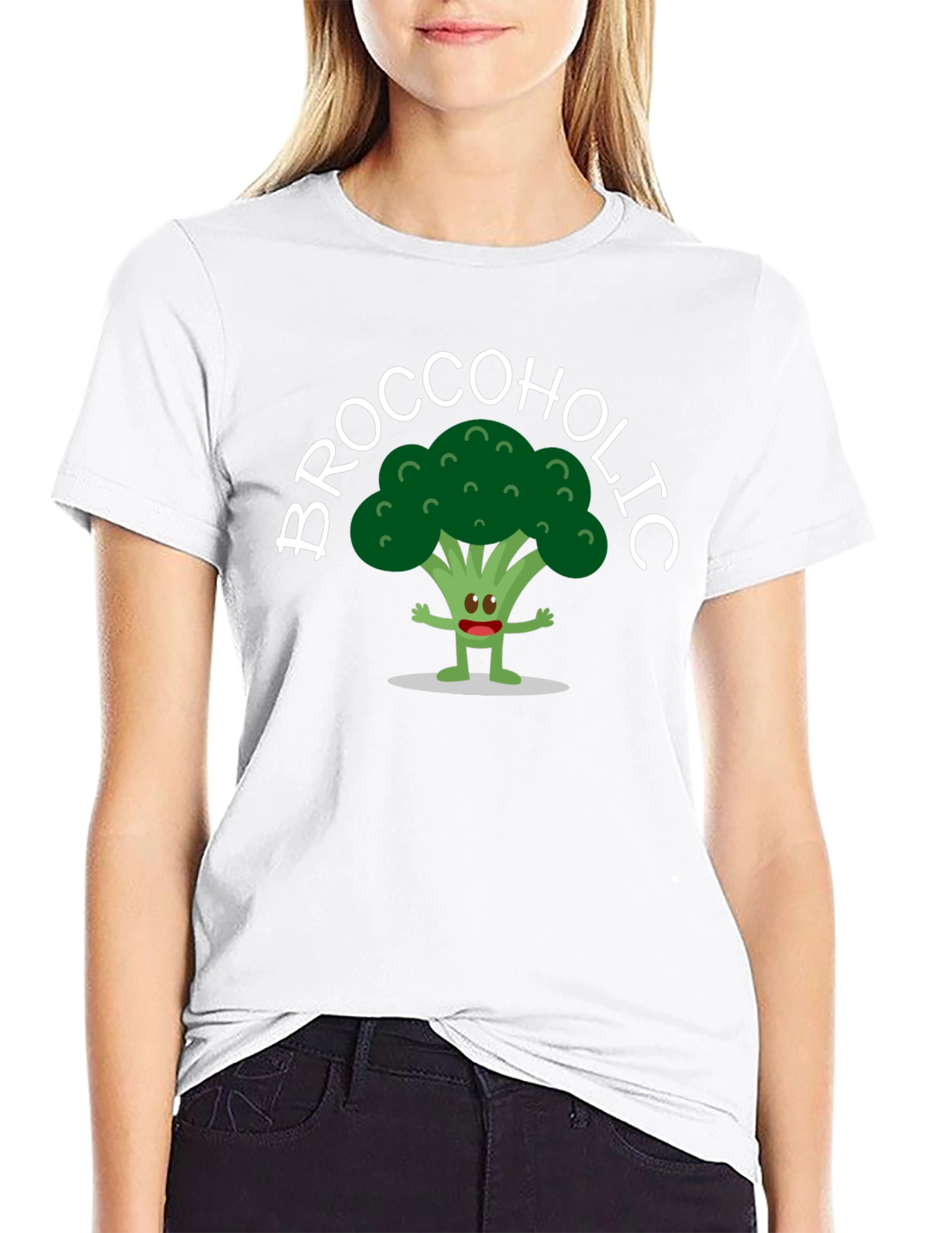 Broccoholic T-Shirt: Funny Broccoli Cartoon Tee