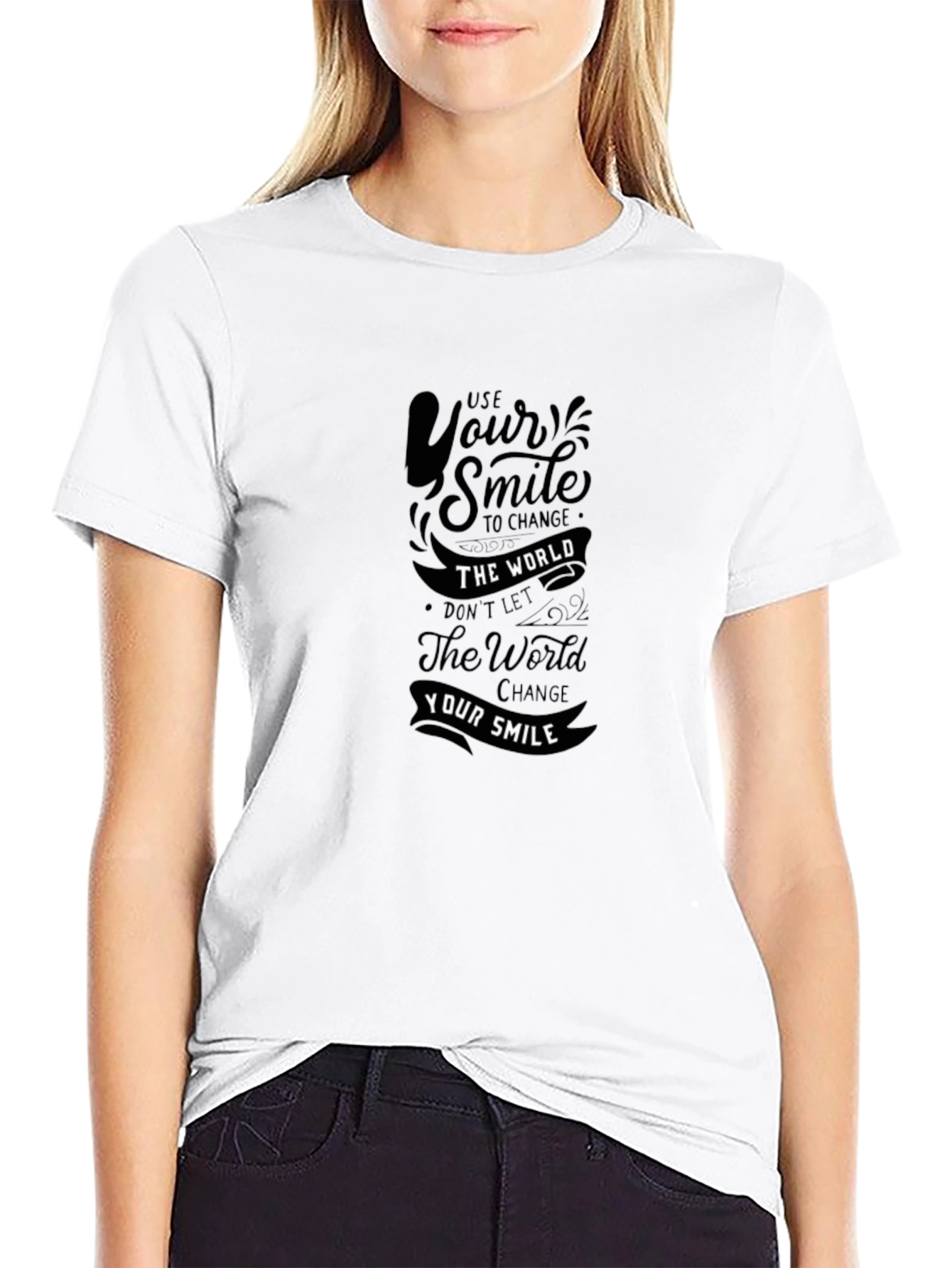 Motivational Black T-Shirt: Use Your Smile