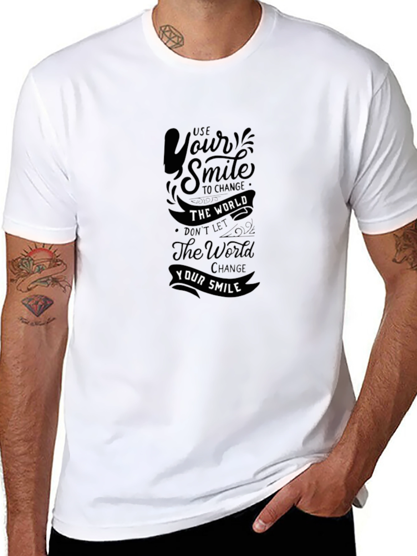 Motivational Black T-Shirt: Use Your Smile
