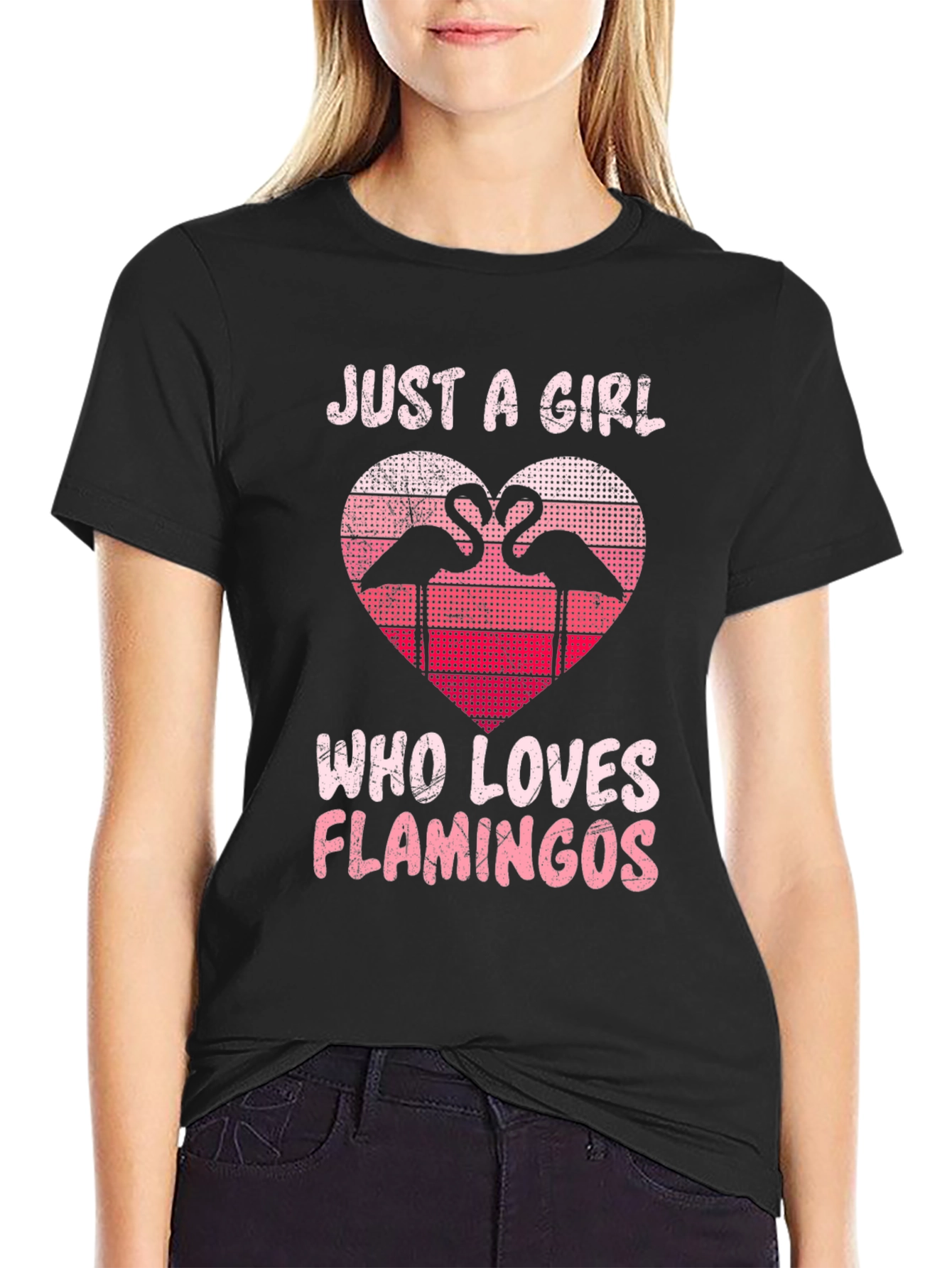 Just a Girl Who Loves Flamingos Graphic Tee