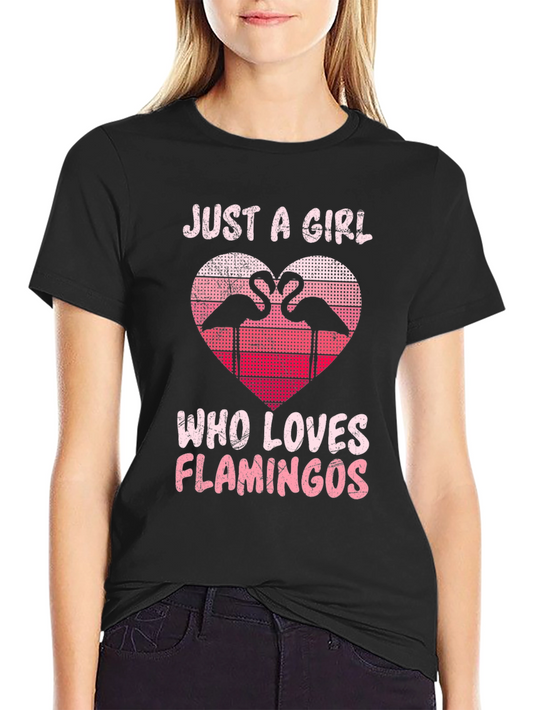 Just a Girl Who Loves Flamingos Graphic Tee