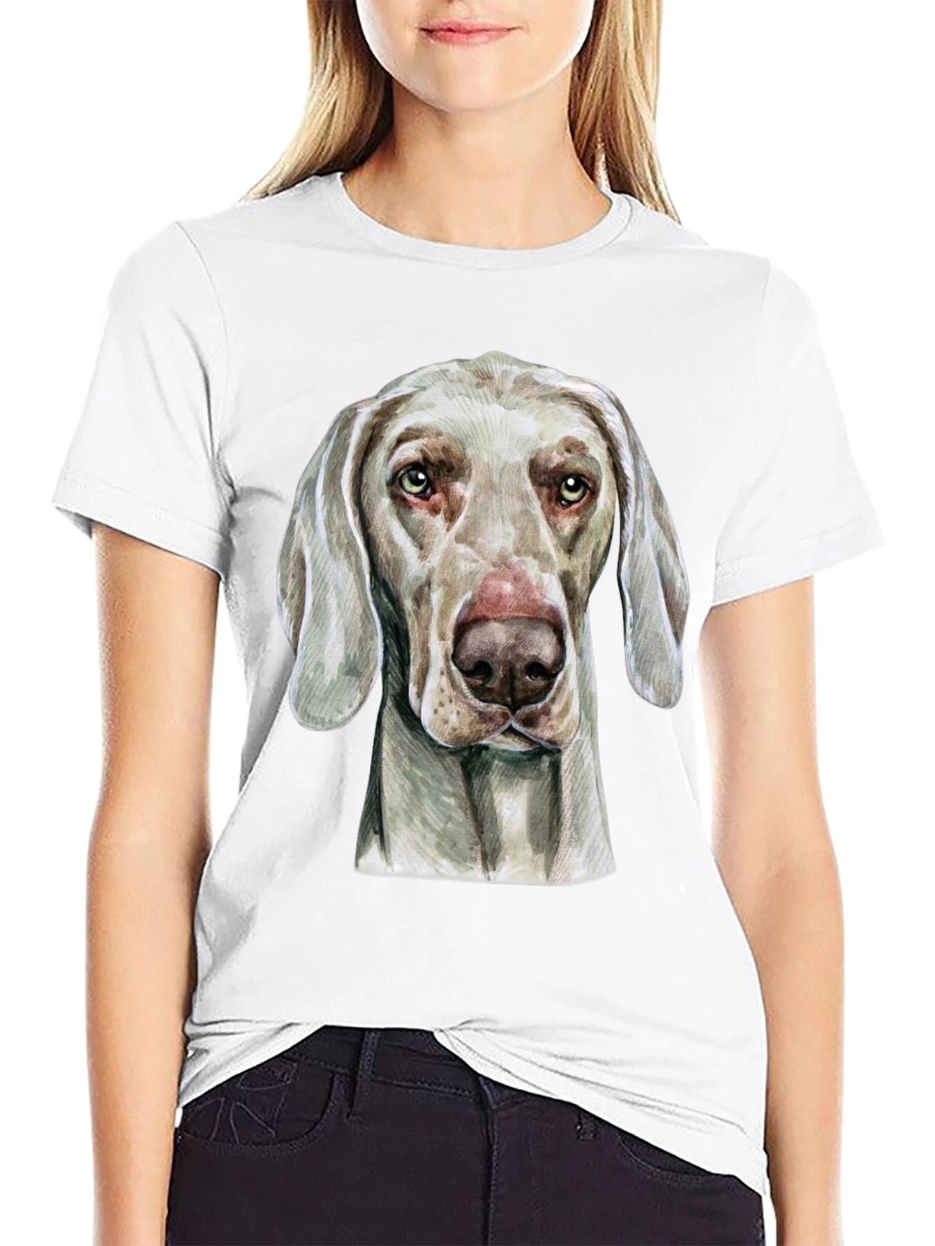 Weimaraner Dog Graphic T-Shirt - Unisex Black Tee