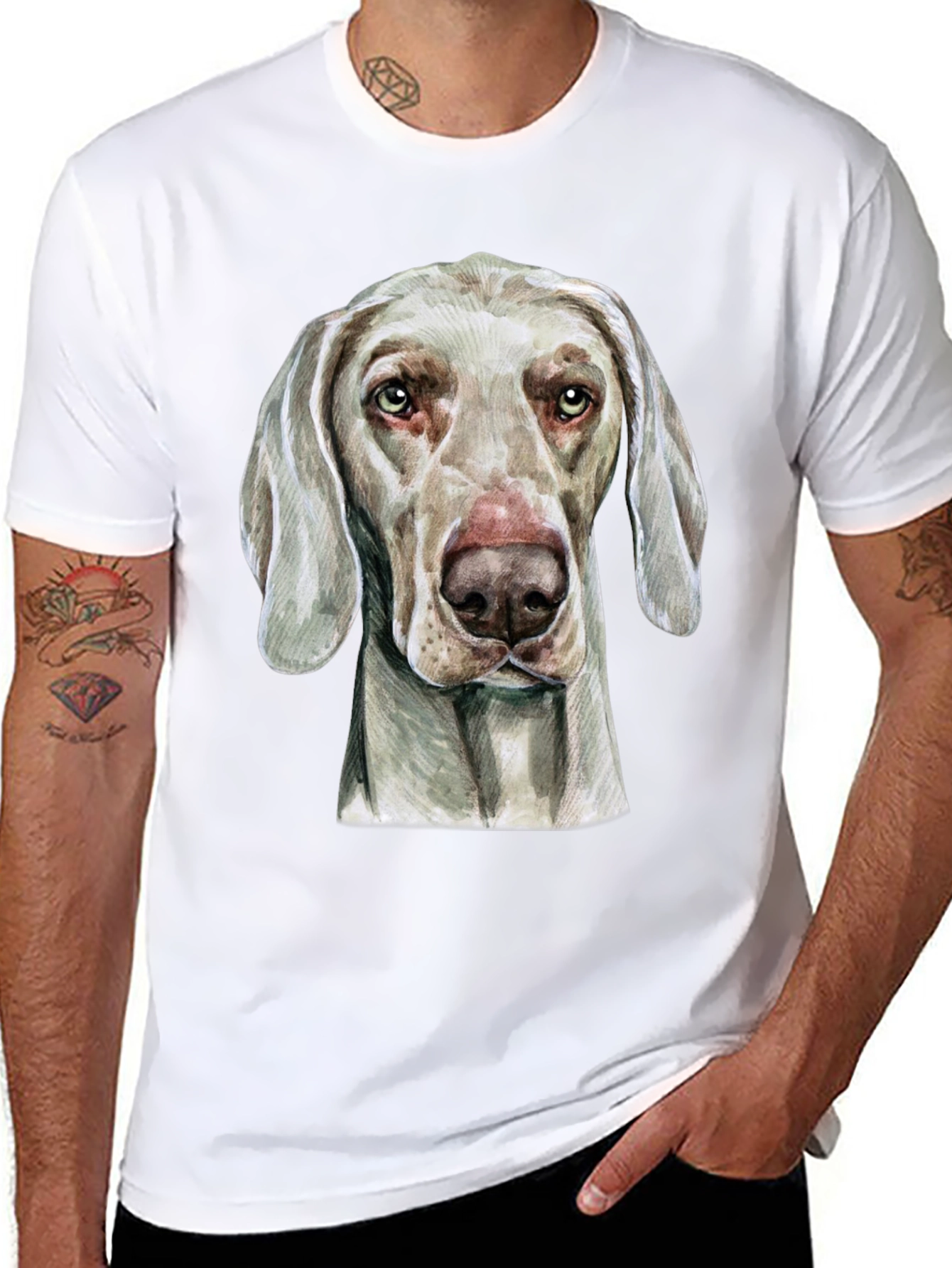 Weimaraner Dog Graphic T-Shirt - Unisex Black Tee