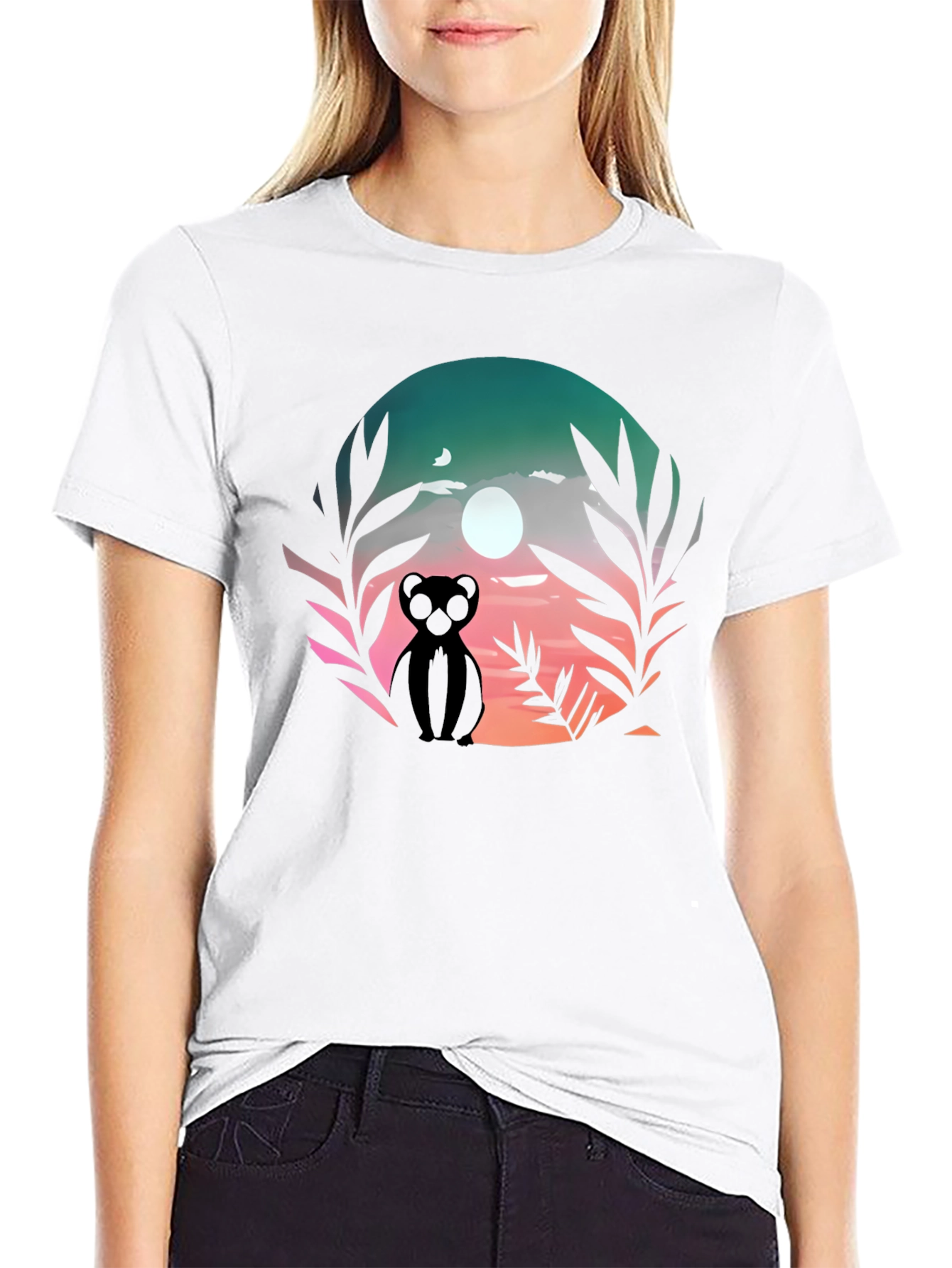 Sunset Silhouette Bear Graphic Tee