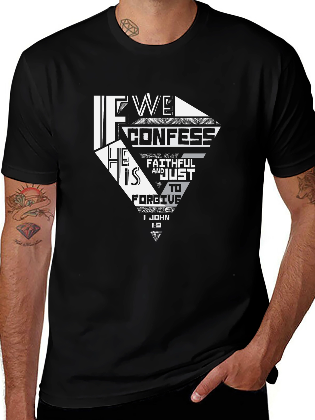 Faithful Confess Graphic T-Shirt - Black