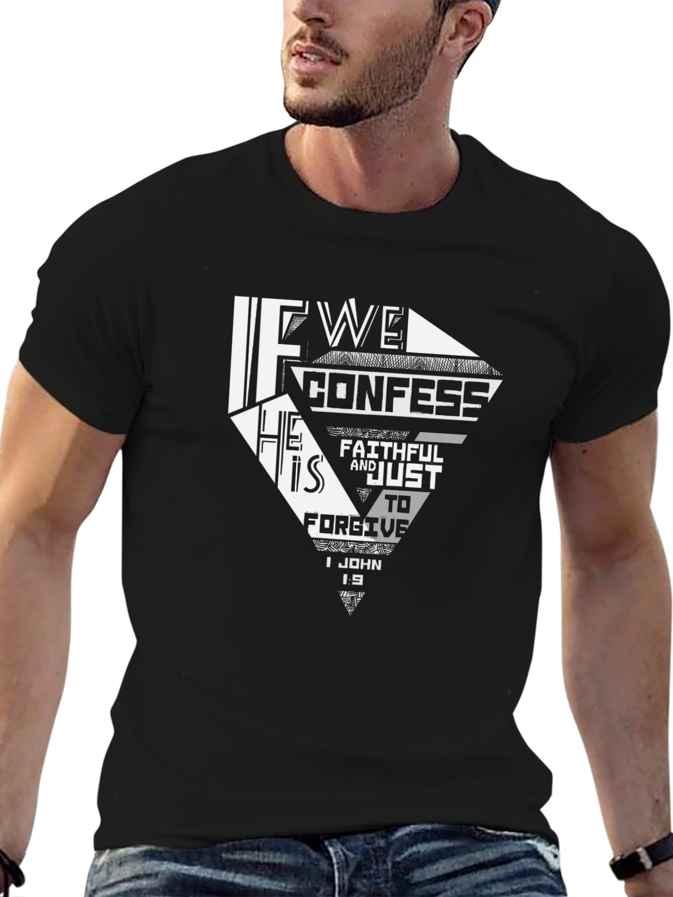 Faithful Confess Graphic T-Shirt - Black