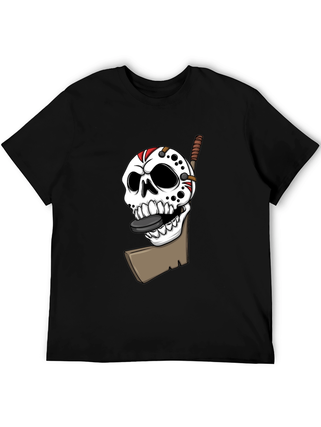 Hockey Skull T-Shirt - Black Graphic Tee