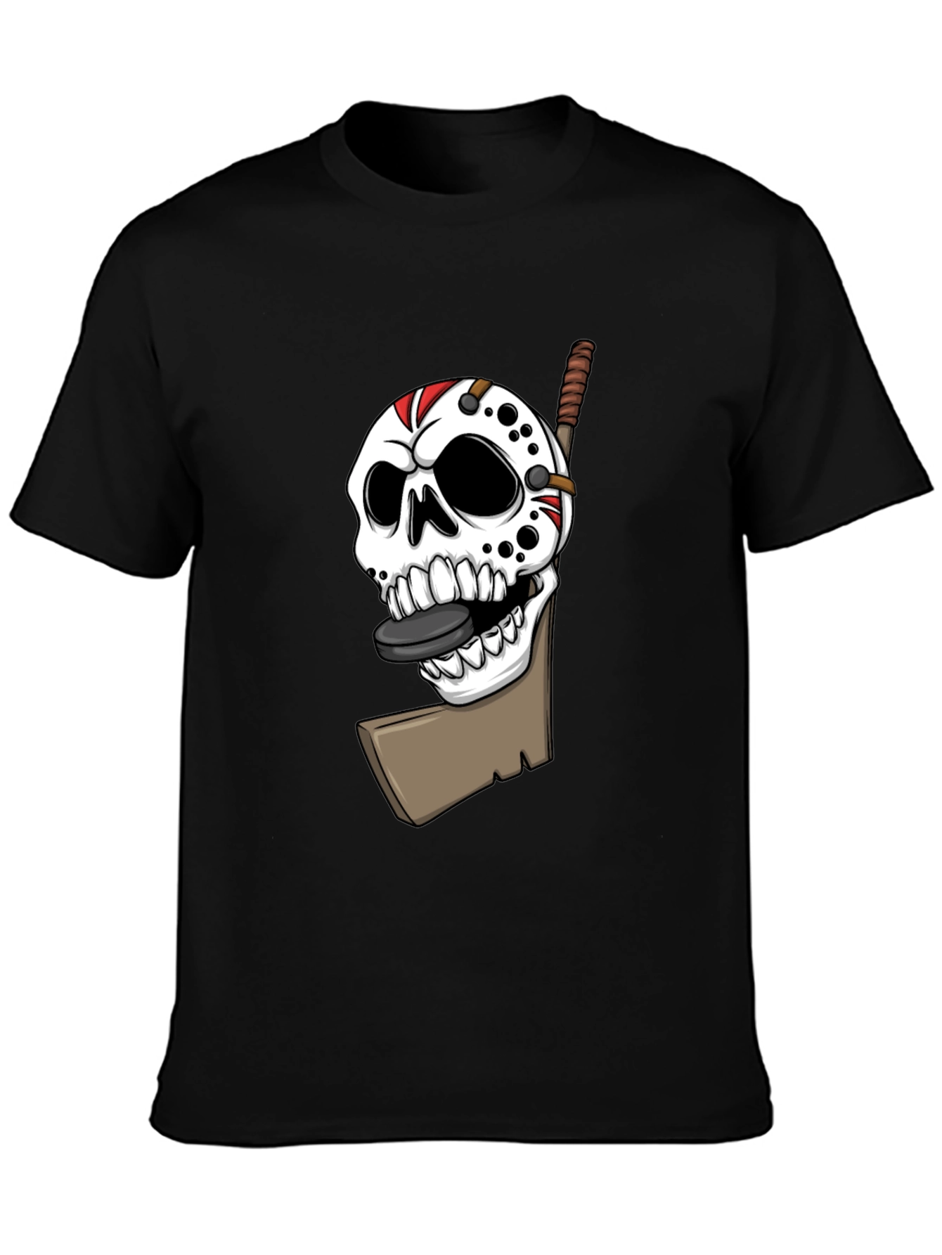 Hockey Skull T-Shirt - Black Graphic Tee
