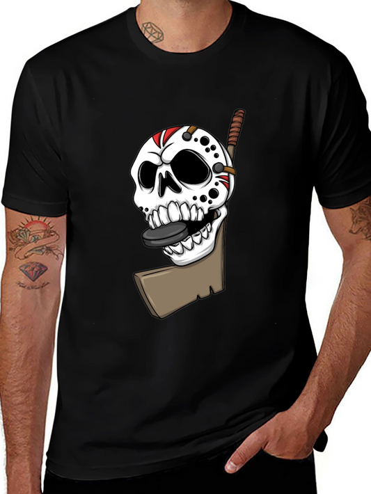 Hockey Skull T-Shirt - Black Graphic Tee