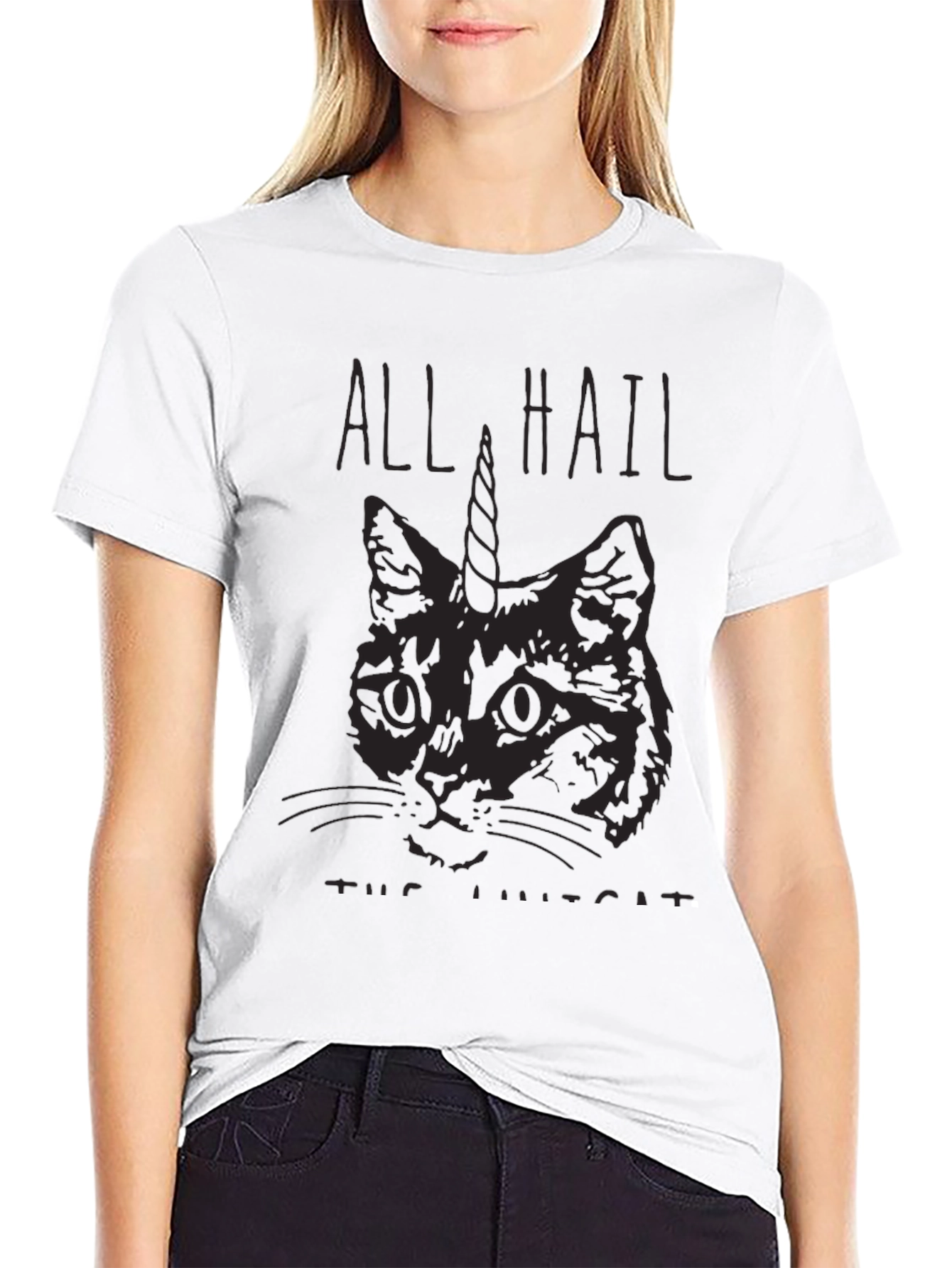 All Hail the Unicat Black T-Shirt