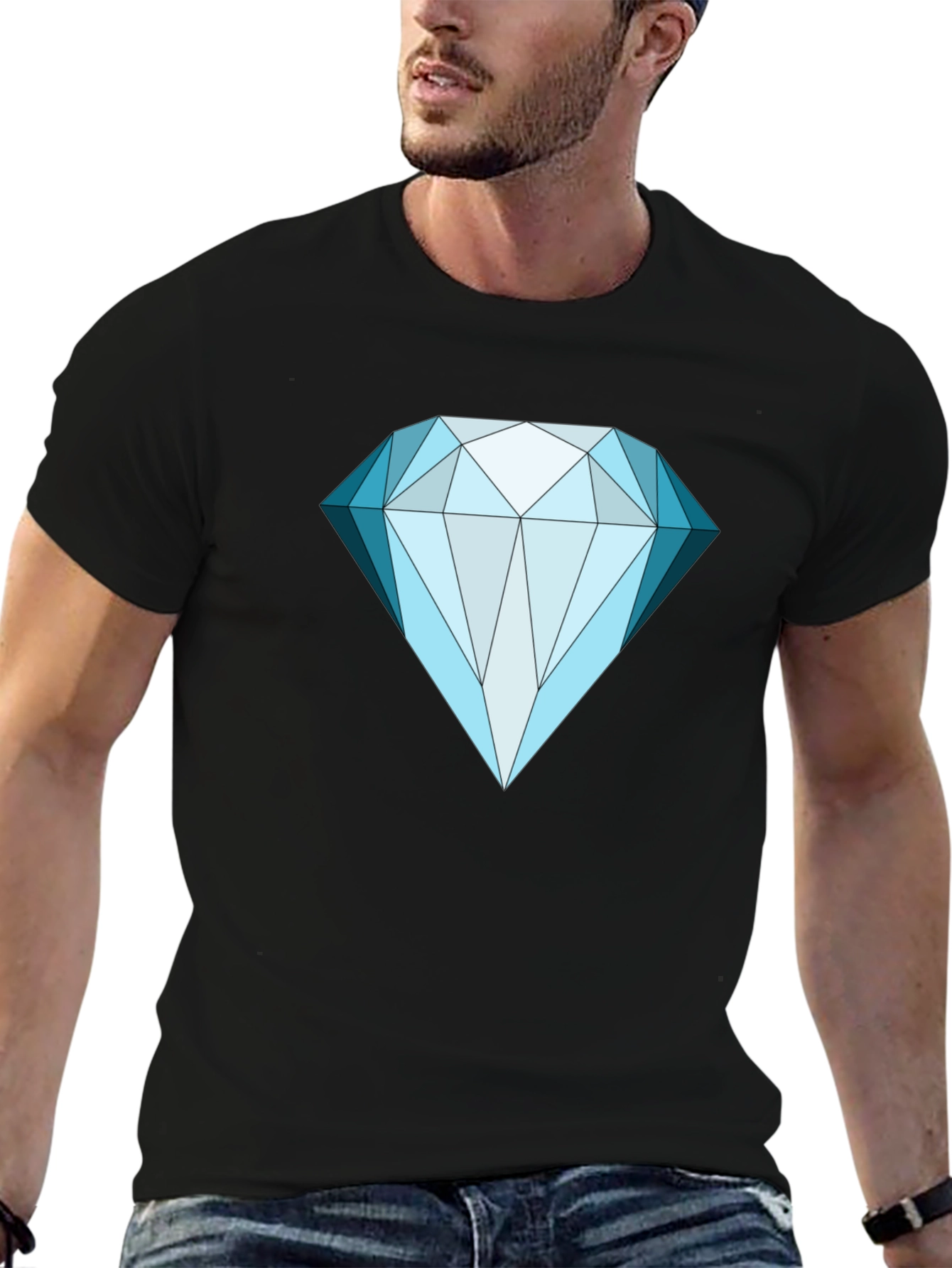 Diamond Graphic Tee - Bold Black Shirt
