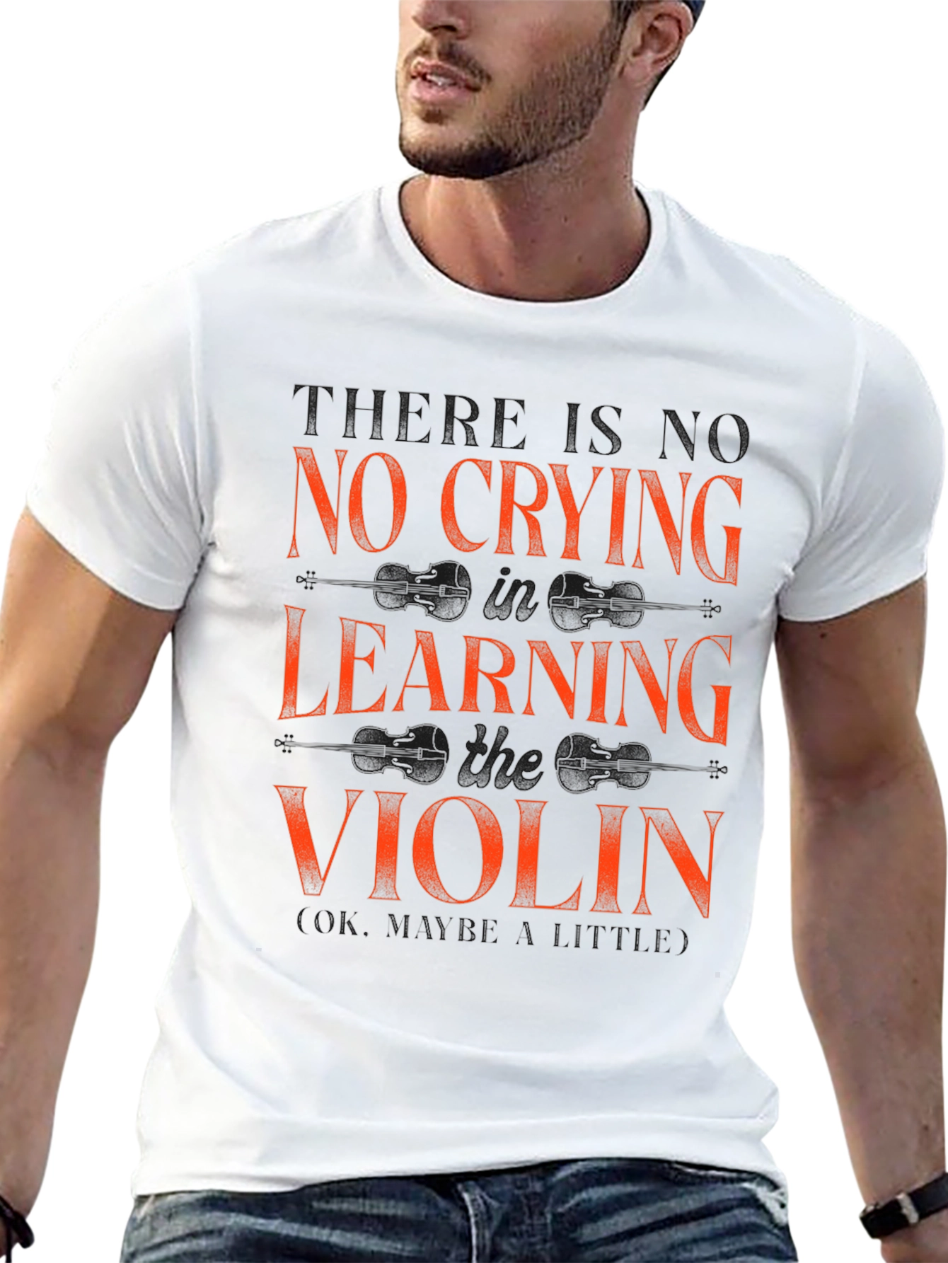 No Crying Learning Violin T-Shirt
