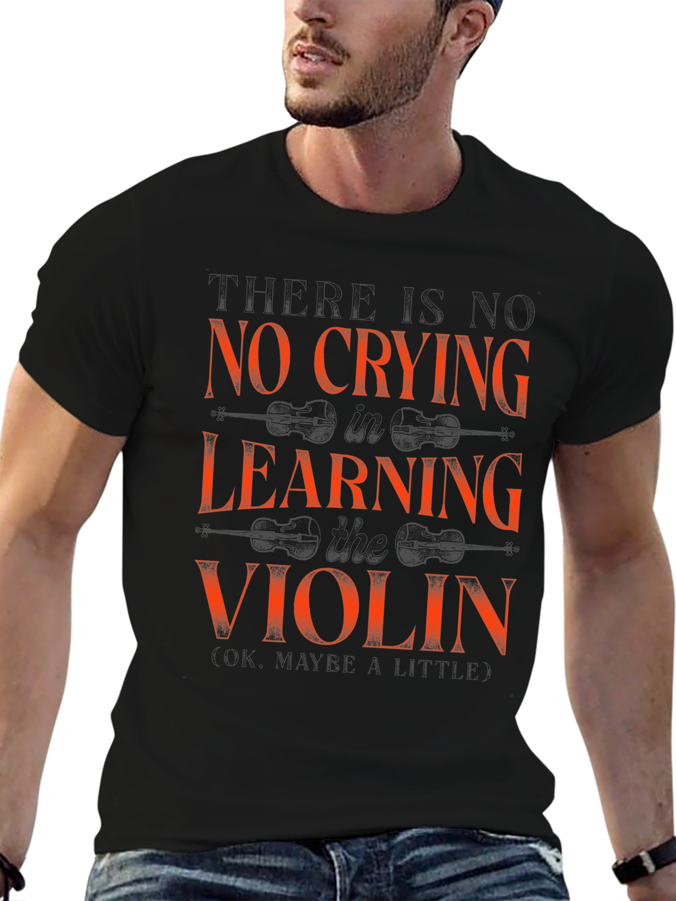 No Crying Learning Violin T-Shirt