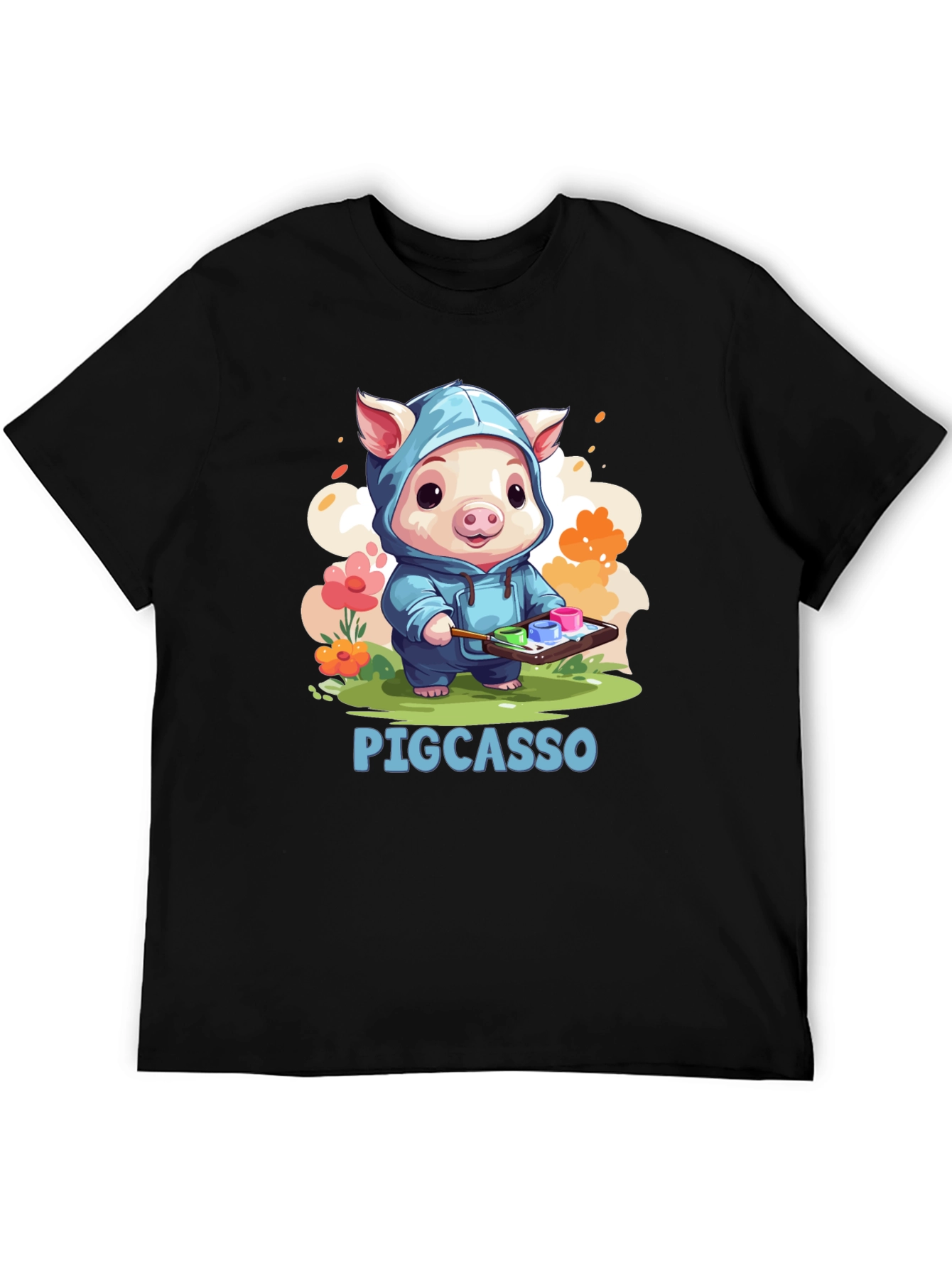 Pigcasso Artist Pig Black T-Shirt
