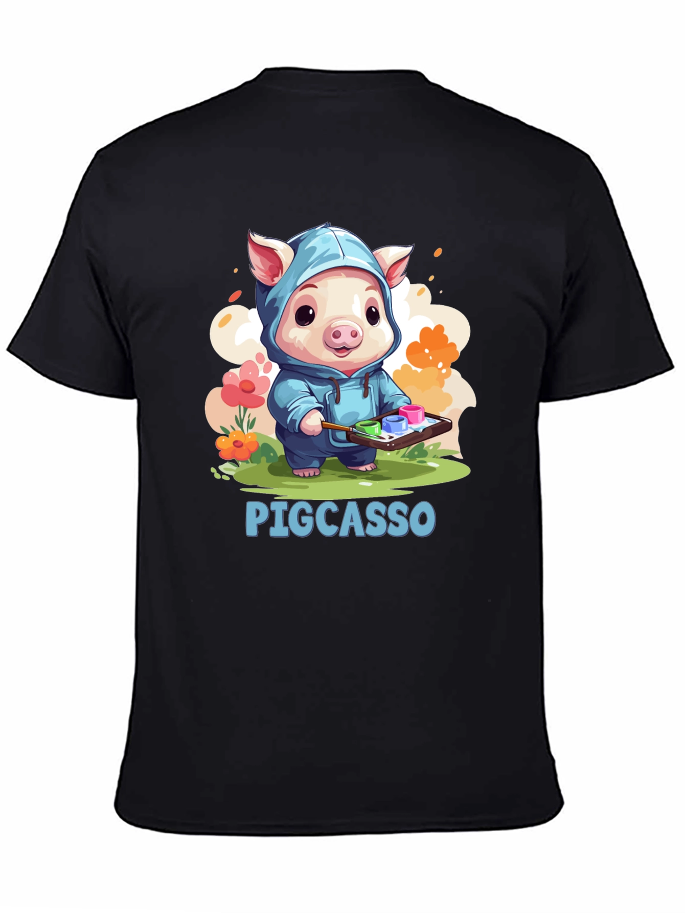 Pigcasso Artist Pig Black T-Shirt
