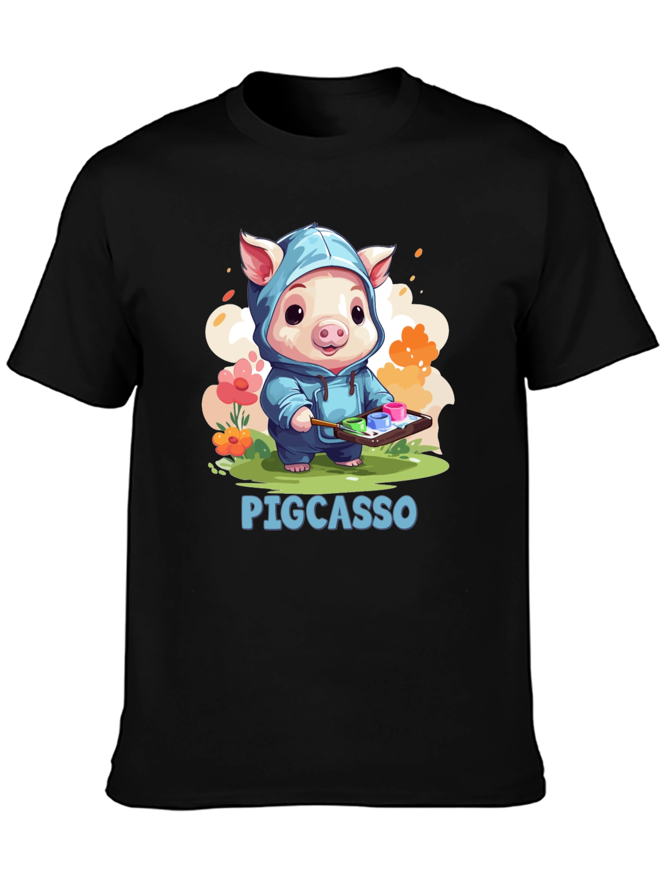 Pigcasso Artist Pig Black T-Shirt