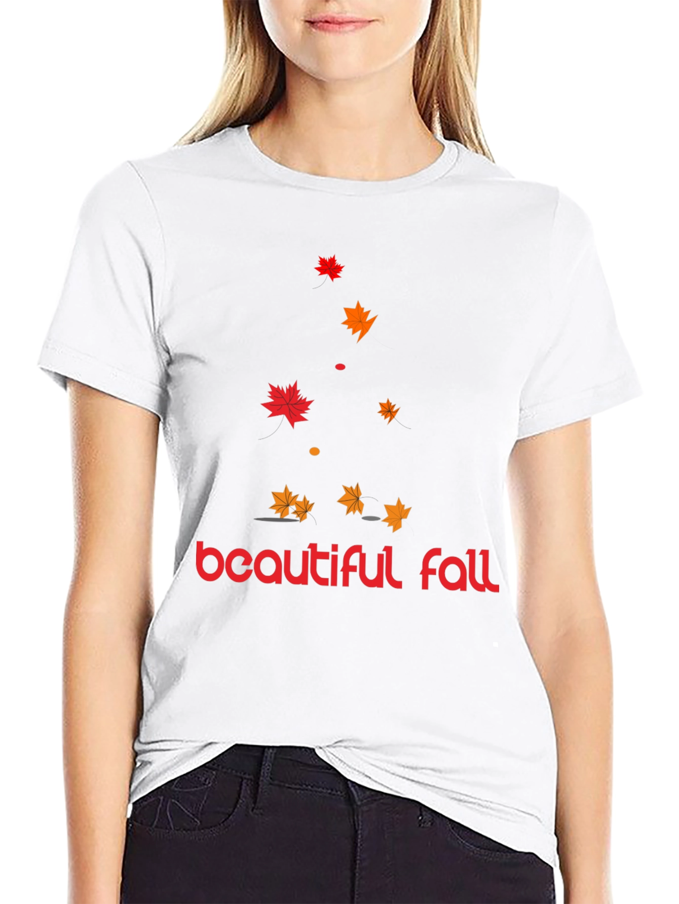 Beautiful Fall Leaves Graphic Tee - Mens Black T-Shirt