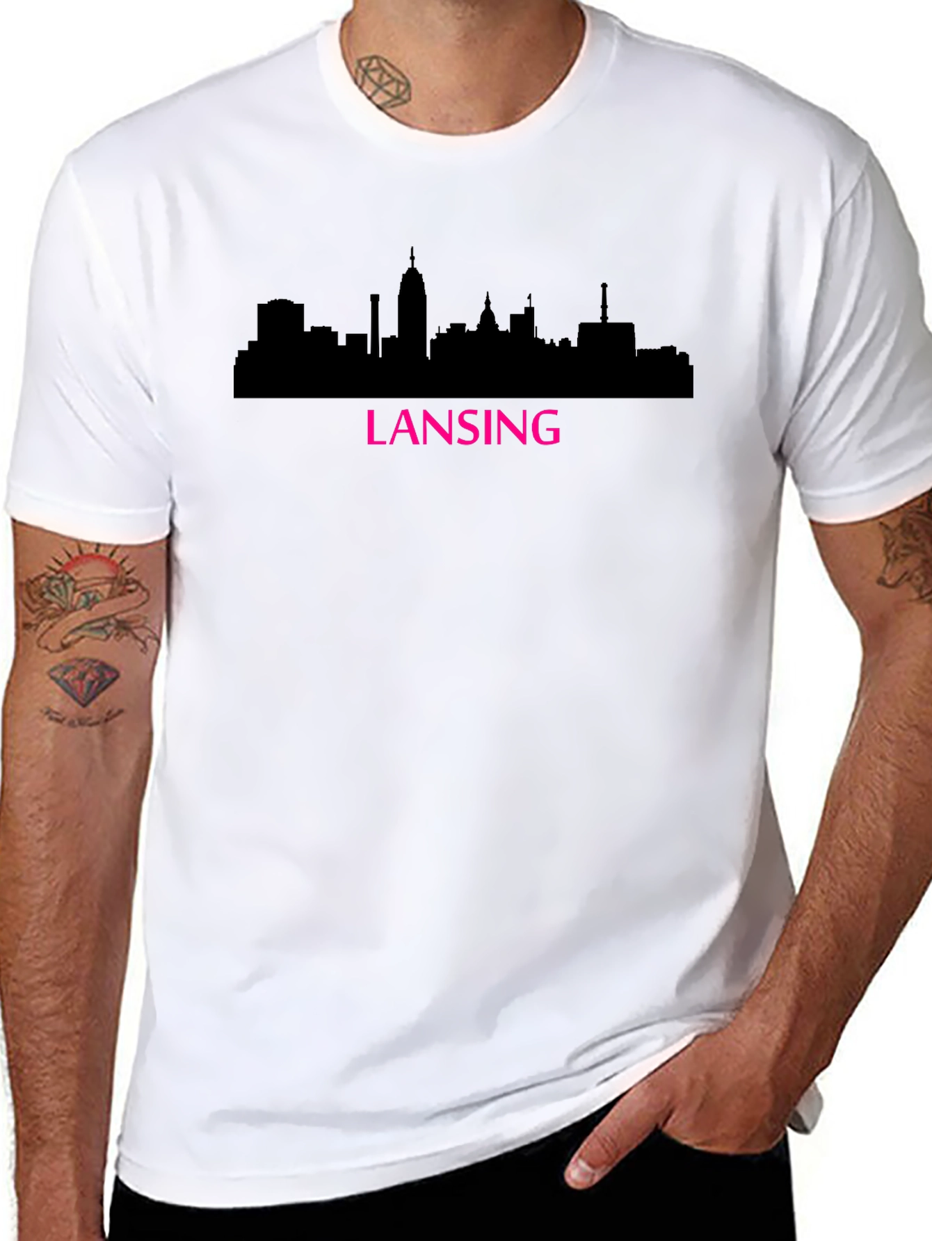 Lansing Skyline Graphic Tee - Black
