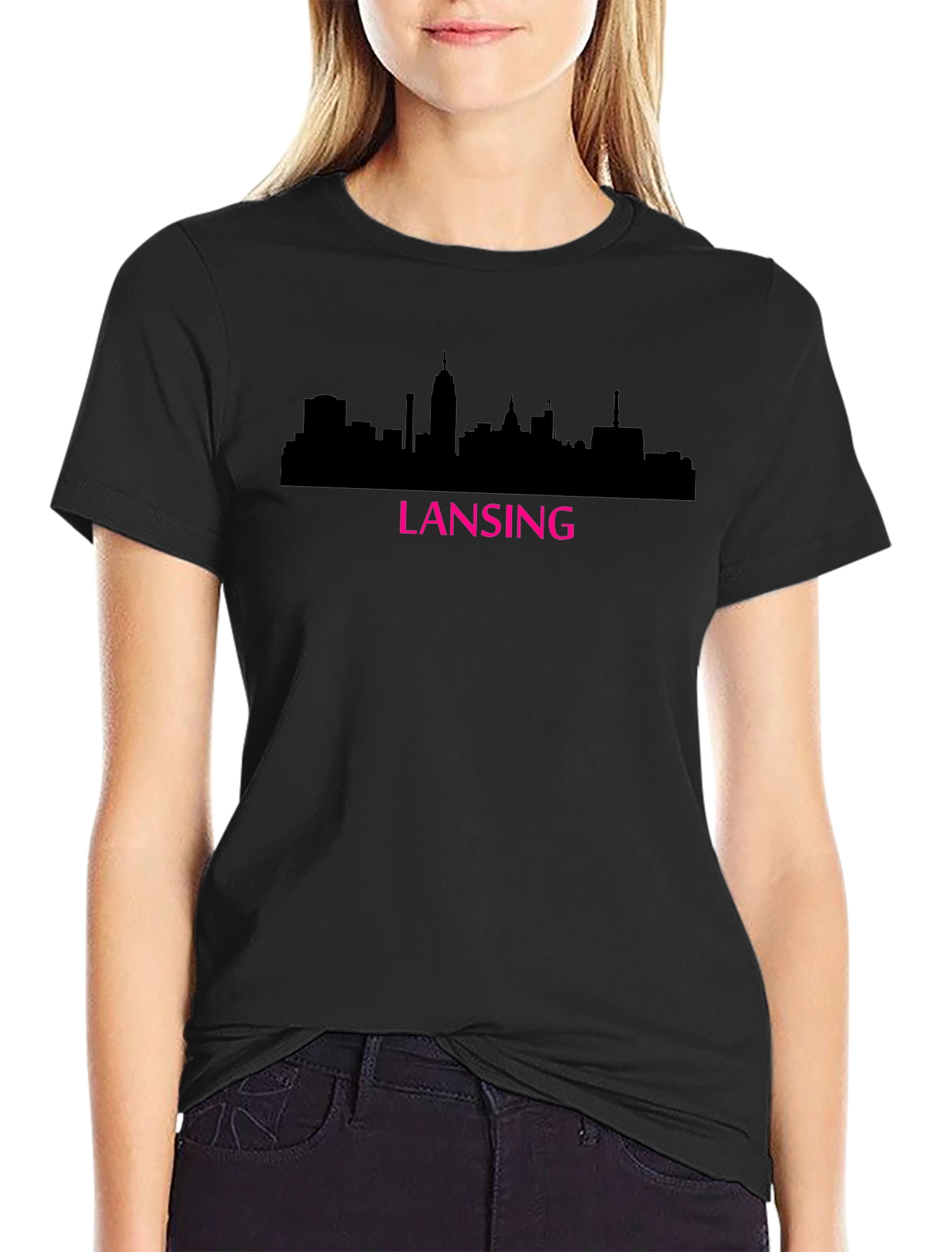 Lansing Skyline Graphic Tee - Black