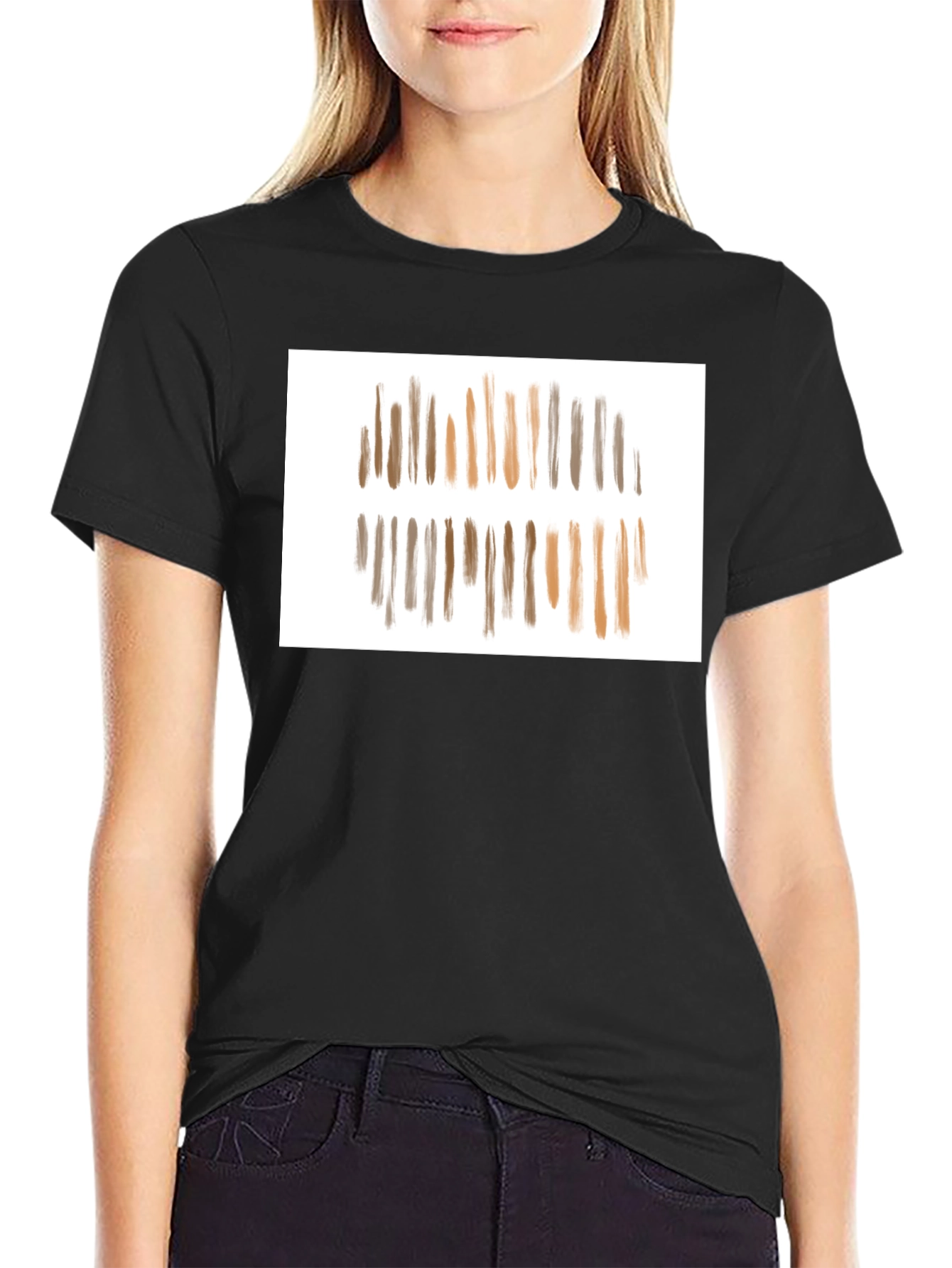 Abstract Stripe Graphic Tee - Modern Casual Style