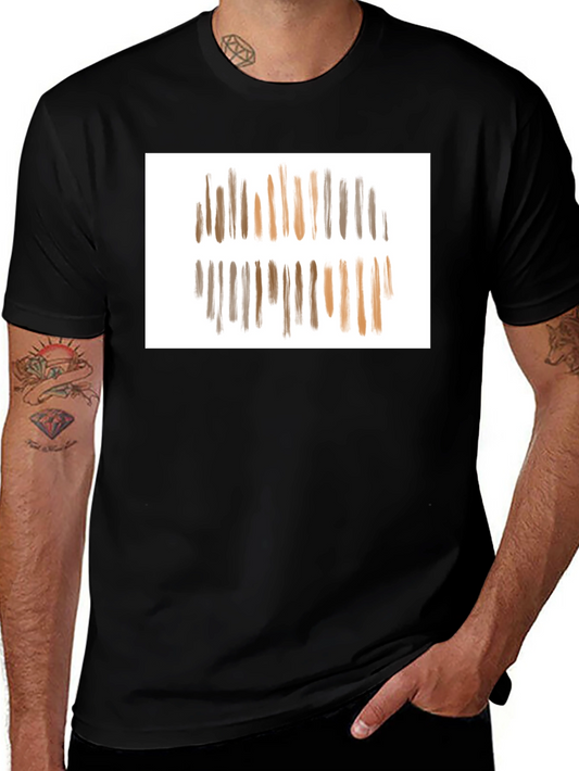 Abstract Stripe Graphic Tee - Modern Casual Style