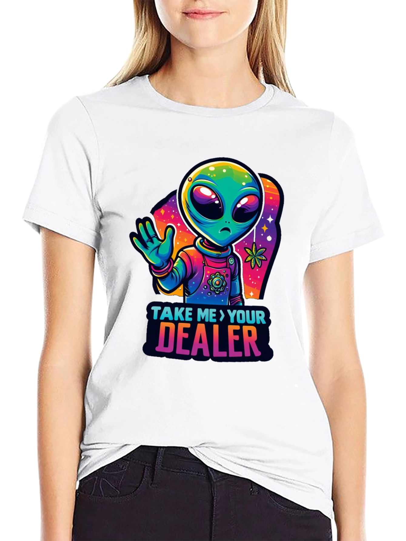 Alien Take Me To Your Dealer Black T-Shirt