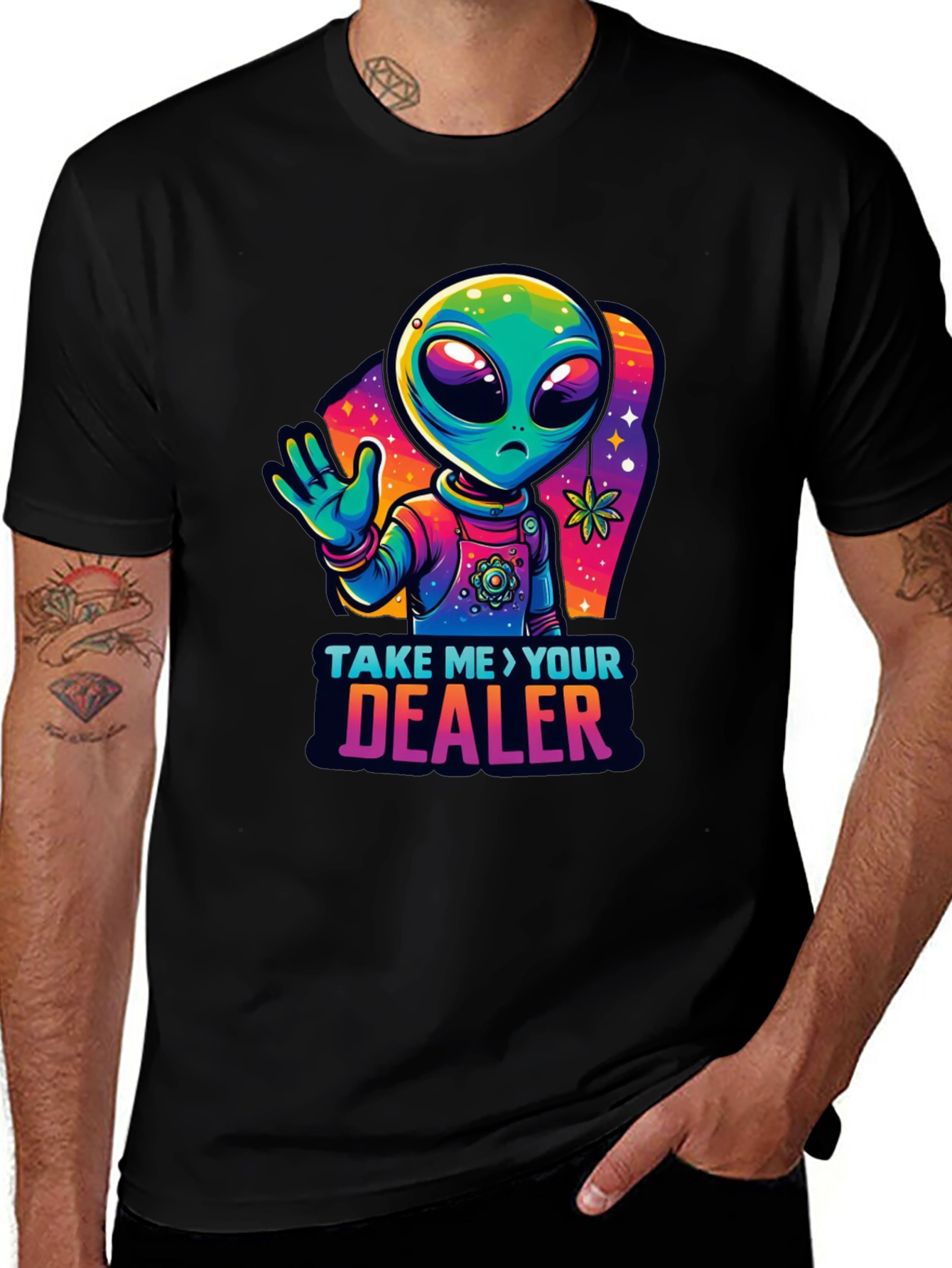 Alien Take Me To Your Dealer Black T-Shirt