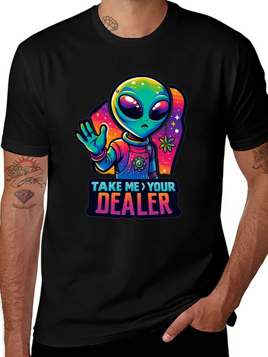 Alien Take Me To Your Dealer Black T-Shirt