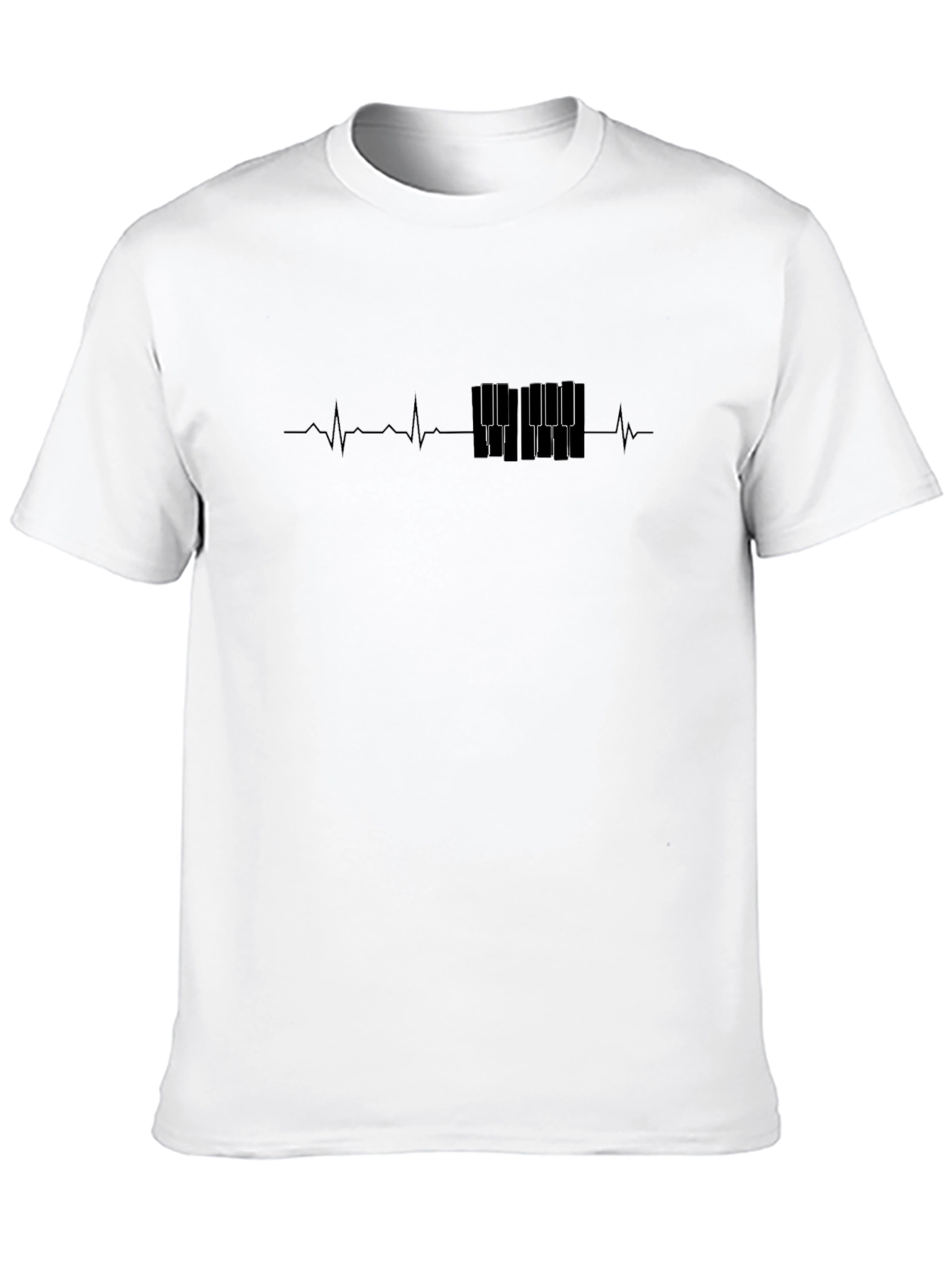 Piano Keys Heartbeat T-Shirt - Music Lover Tee