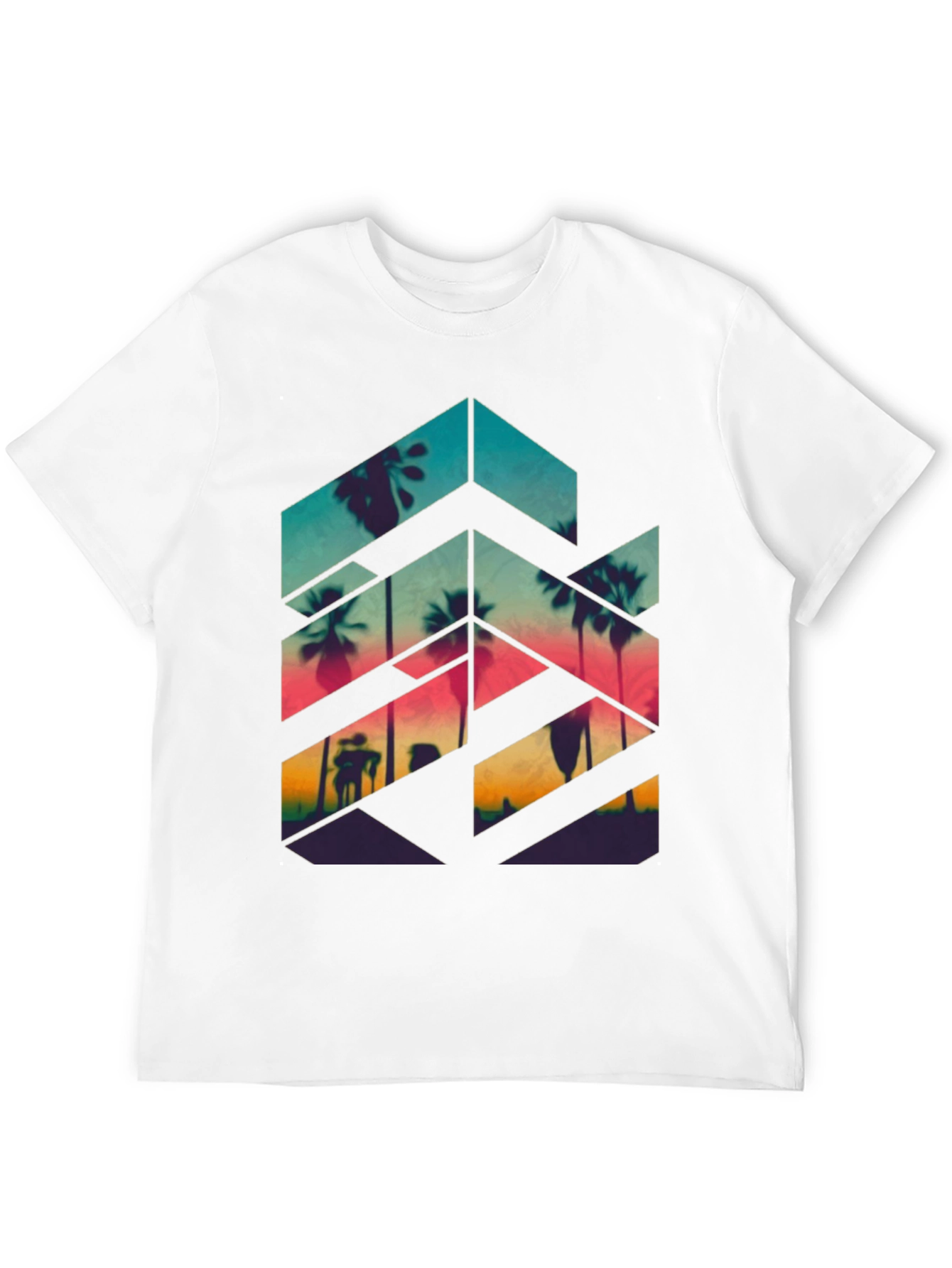 Sunset Palm Geometric Tee