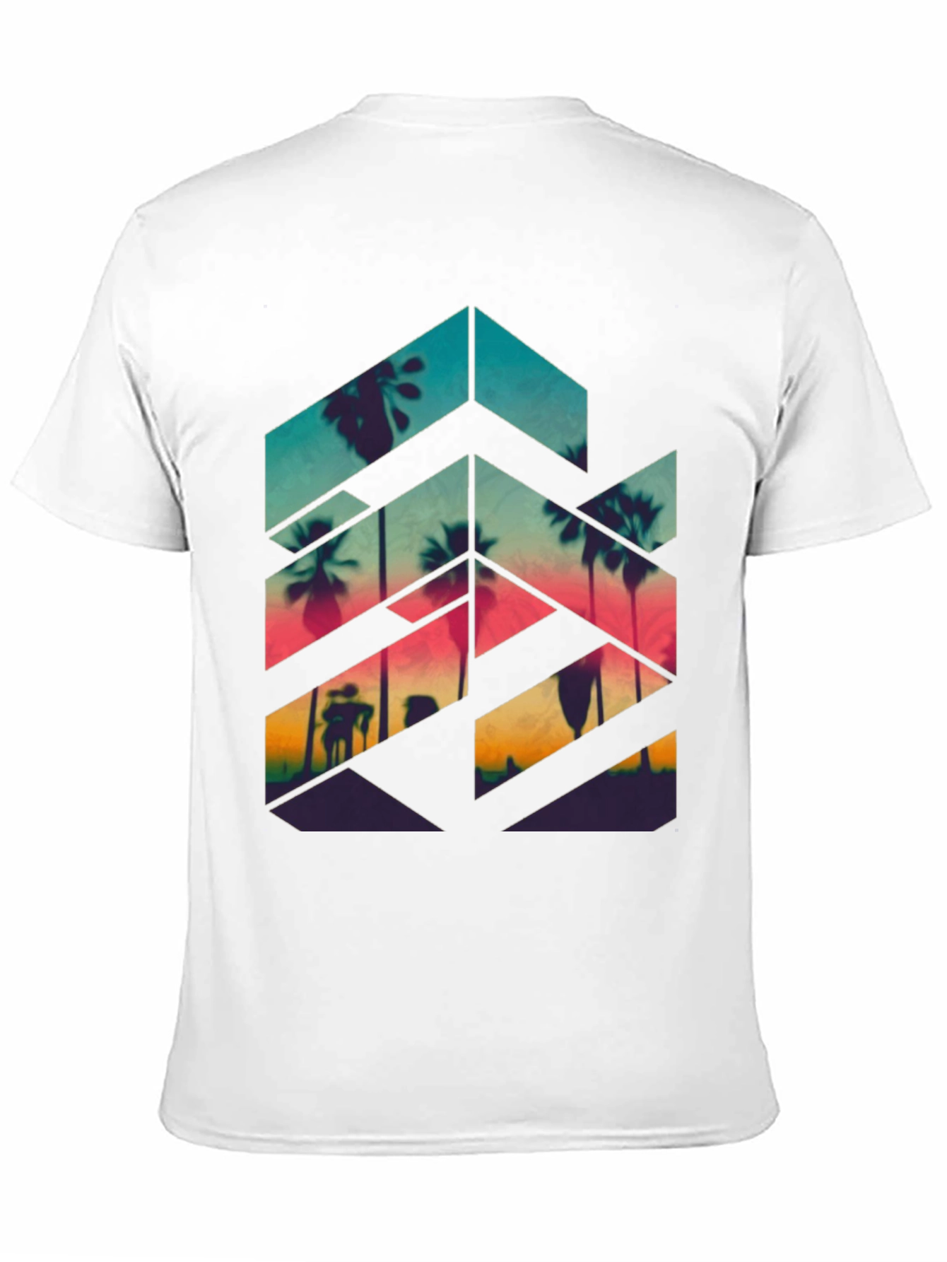 Sunset Palm Geometric Tee