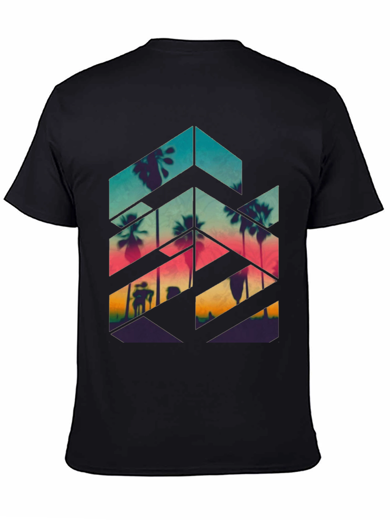 Sunset Palm Geometric Tee