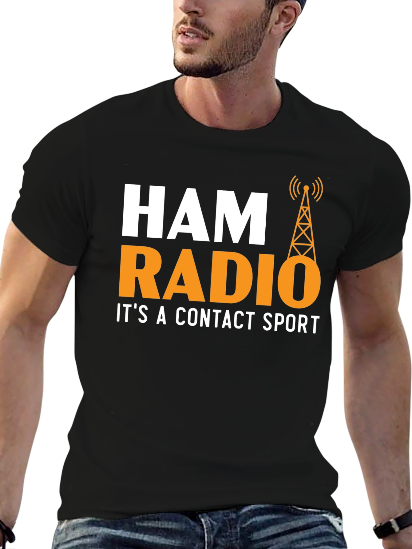 Ham Radio Contact Sport T-Shirt - Black