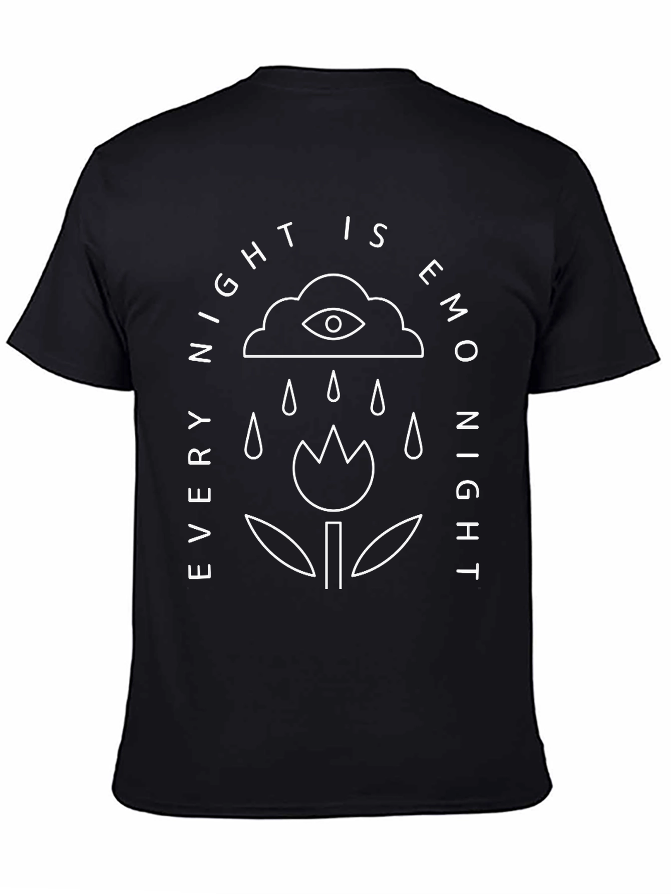 Emo Night Graphic Tee - Black Cotton T-Shirt