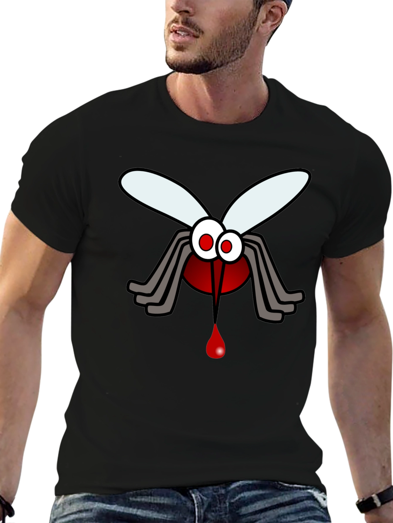 Funny Mosquito Blood Graphic Print T-Shirt
